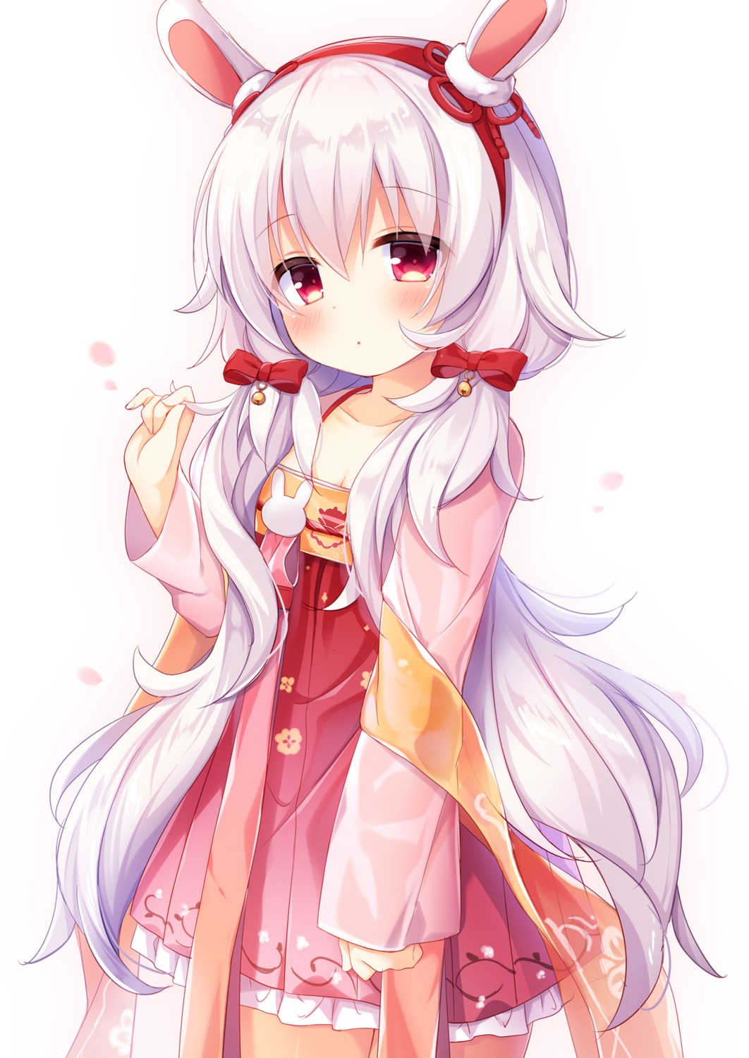 animal_ears, asian_clothes, azur_lane, bunny_ears, cleavage, laffey_(azur_lane), umeko_machi