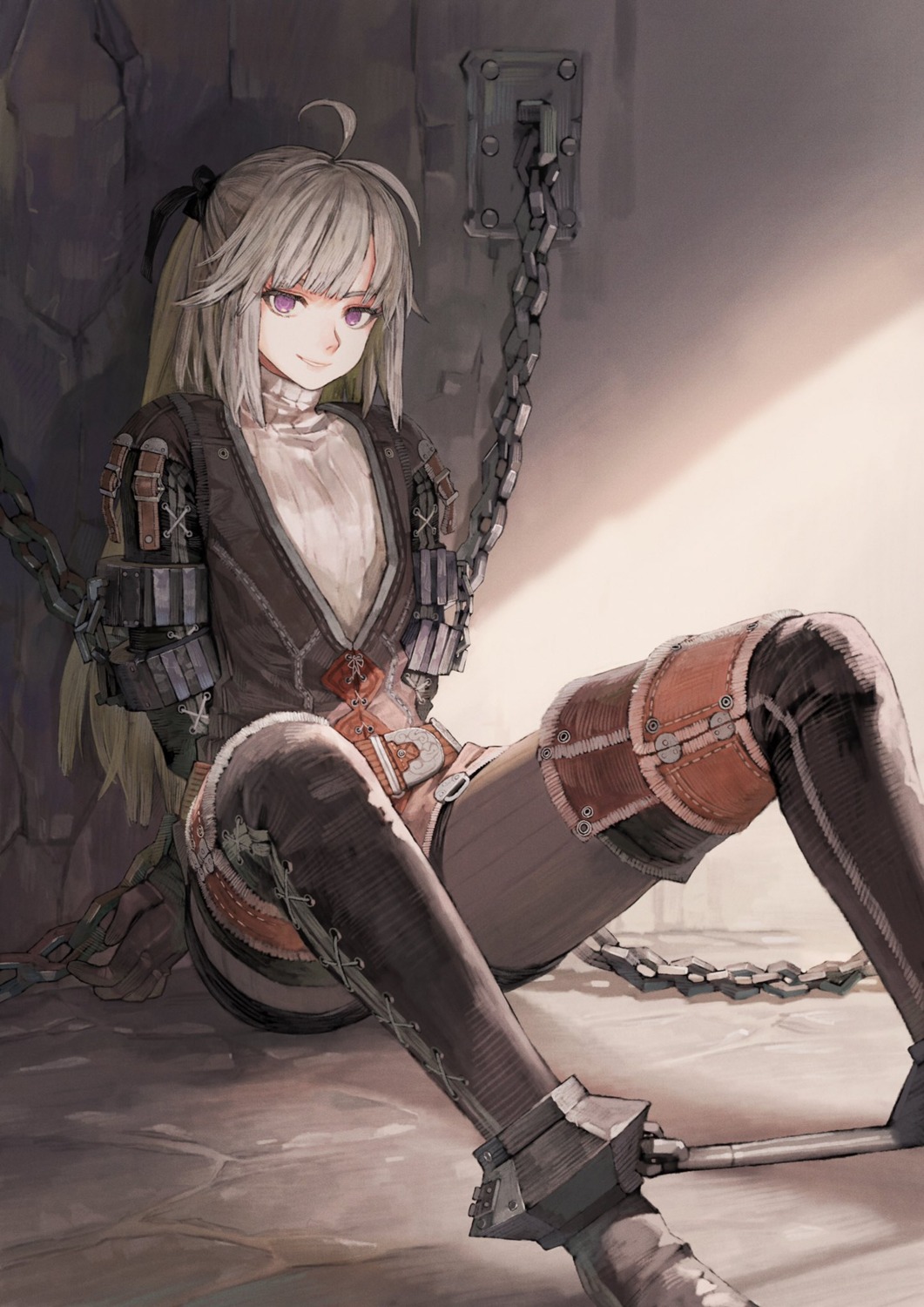 armor, bondage, jun_(seojh1029), pantyhose, thighhighs