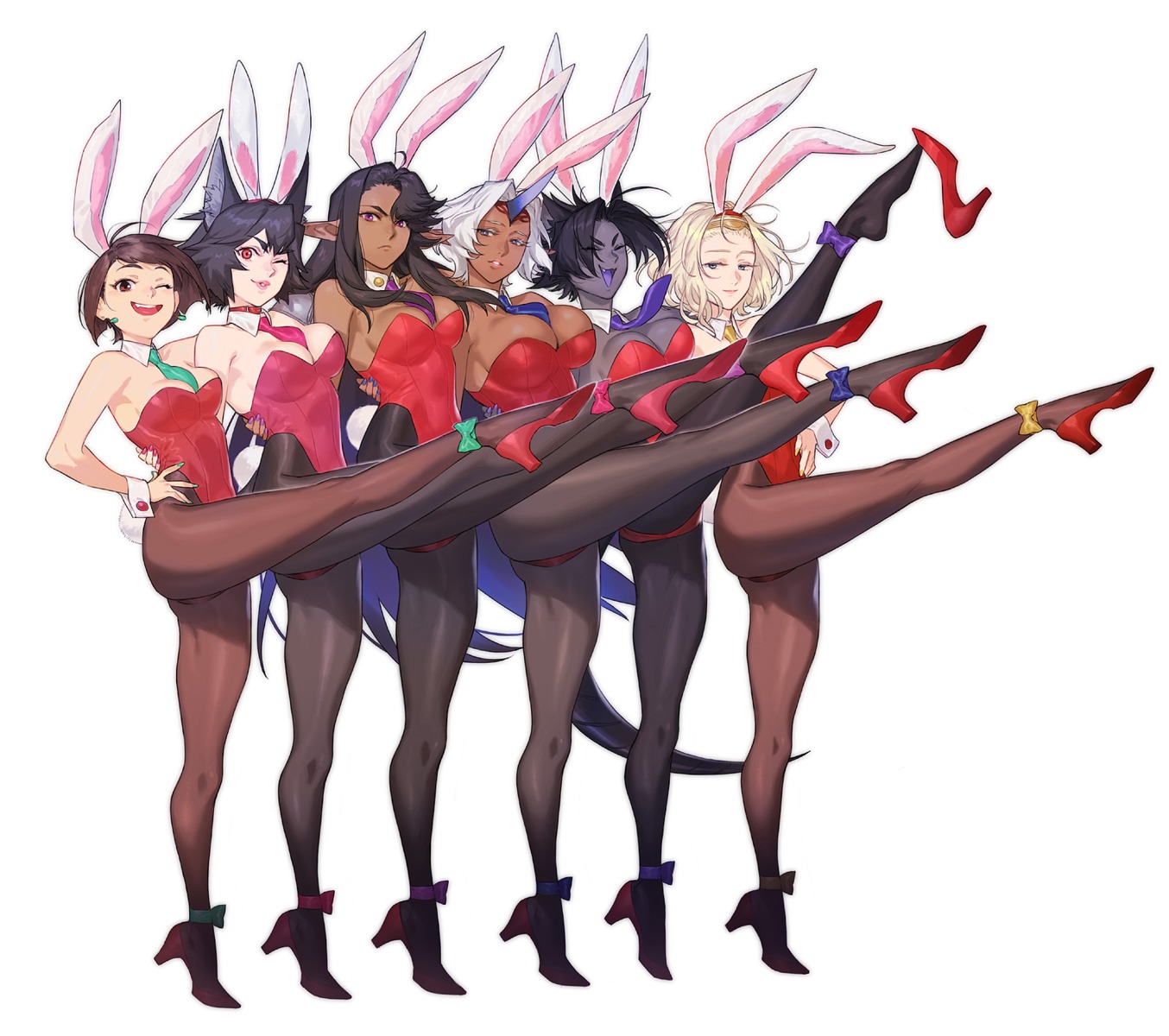animal_ears, azusa, bunny_ears, bunny_girl, cleavage, heels, pantyhose, pixiv_fantasia