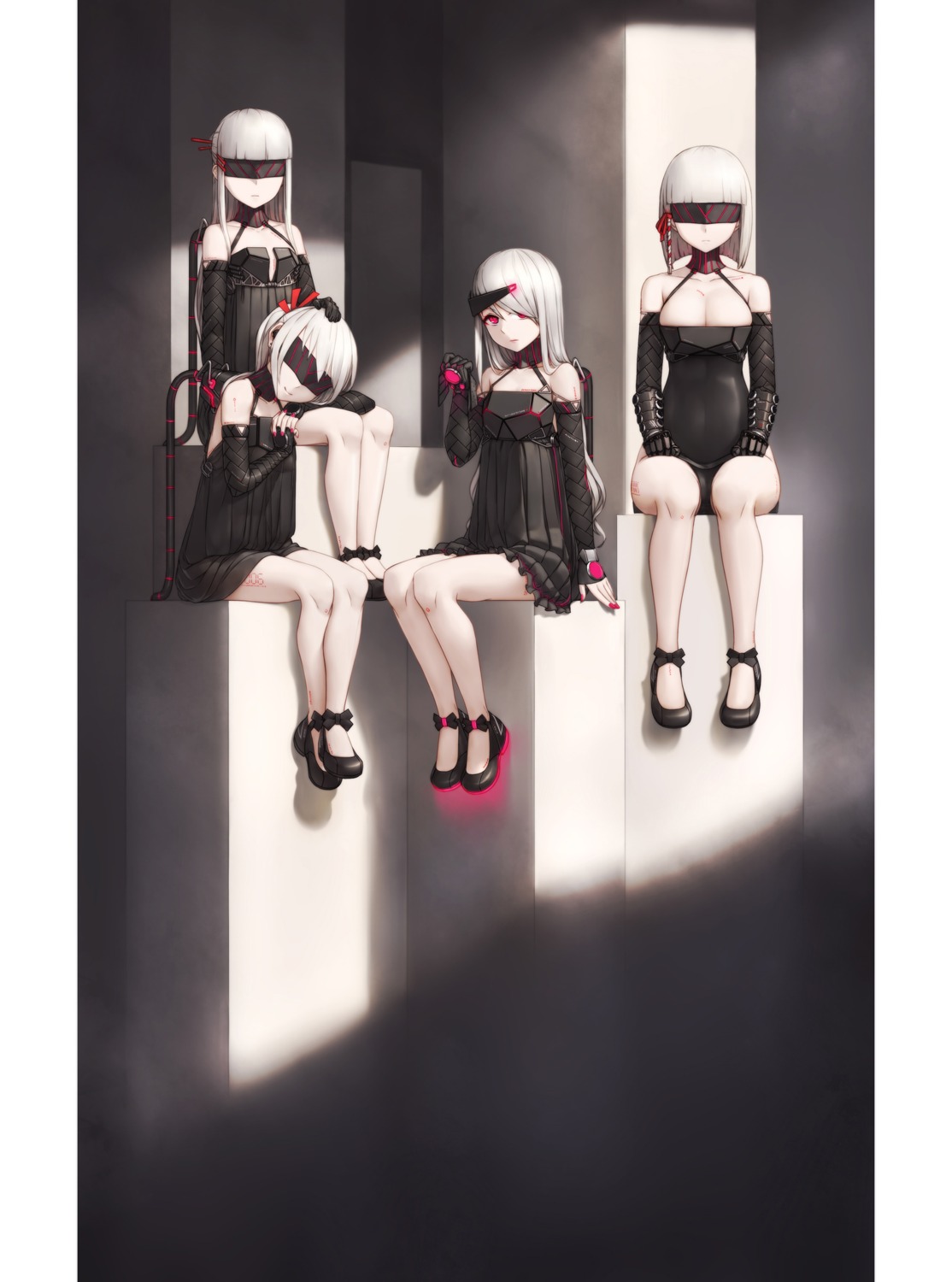 ao_mei_douji, cleavage, dress, heels, leotard, zhanjianshaonv