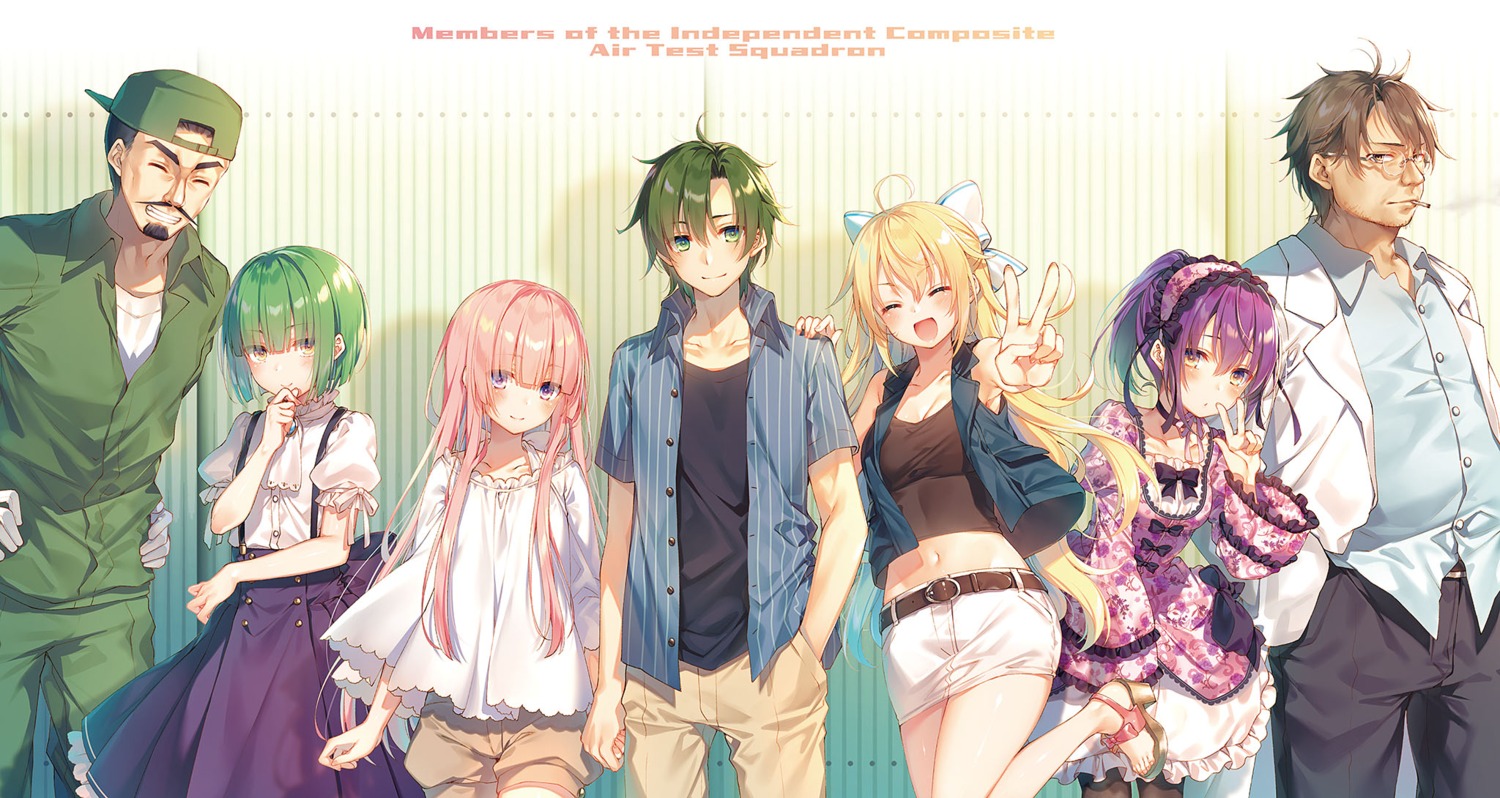 dress, eagle_(girly_air_force), girly_air_force, gripen_(girly_air_force), heels, lolita_fashion, megane, narutani_kei, phantom_(girly_air_force), smoking, toosaka_asagi, viper_zero_(girly_air_force)