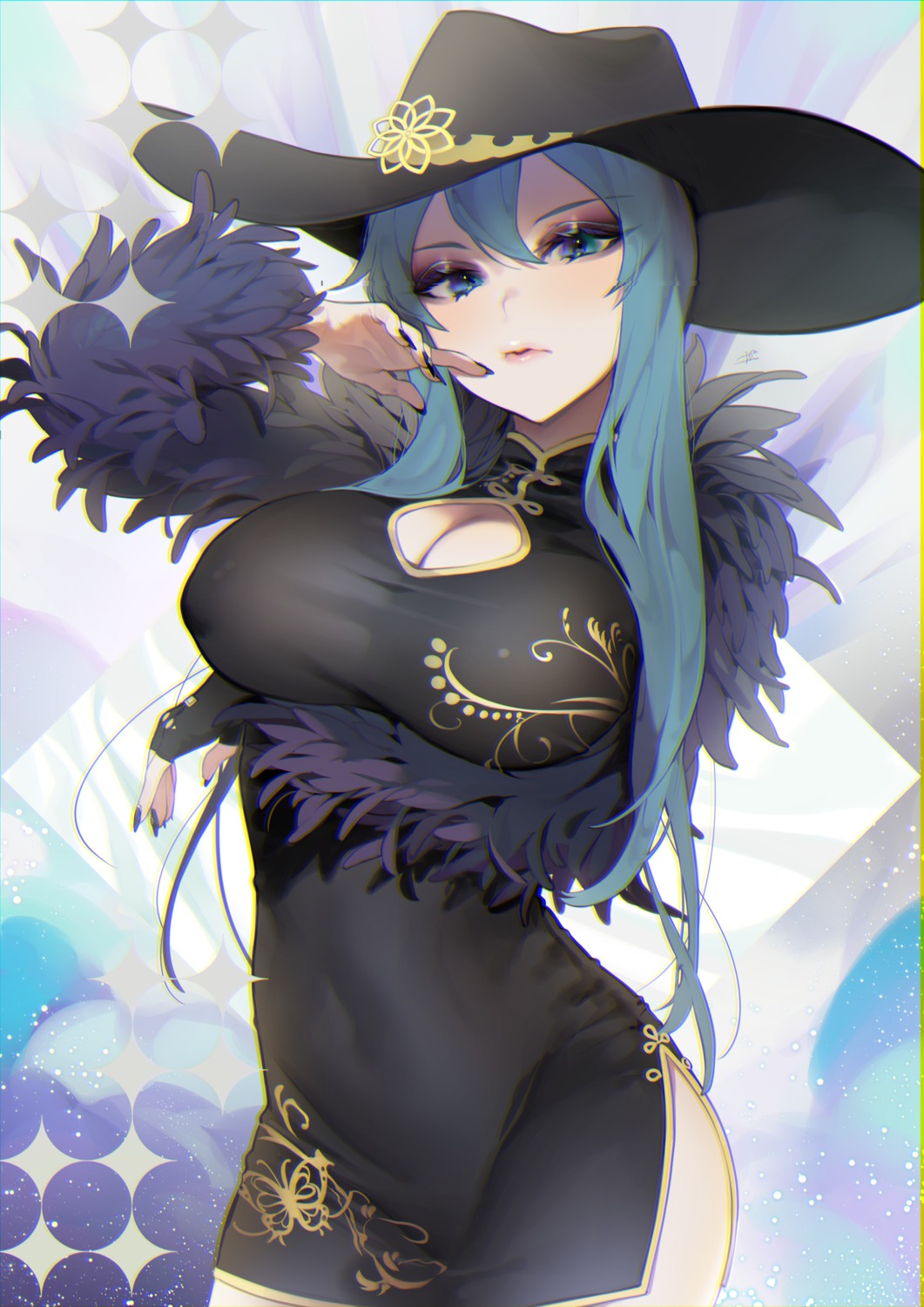 breast_hold, chinadress, cleavage, ohisashiburi, shining_star_(anime)