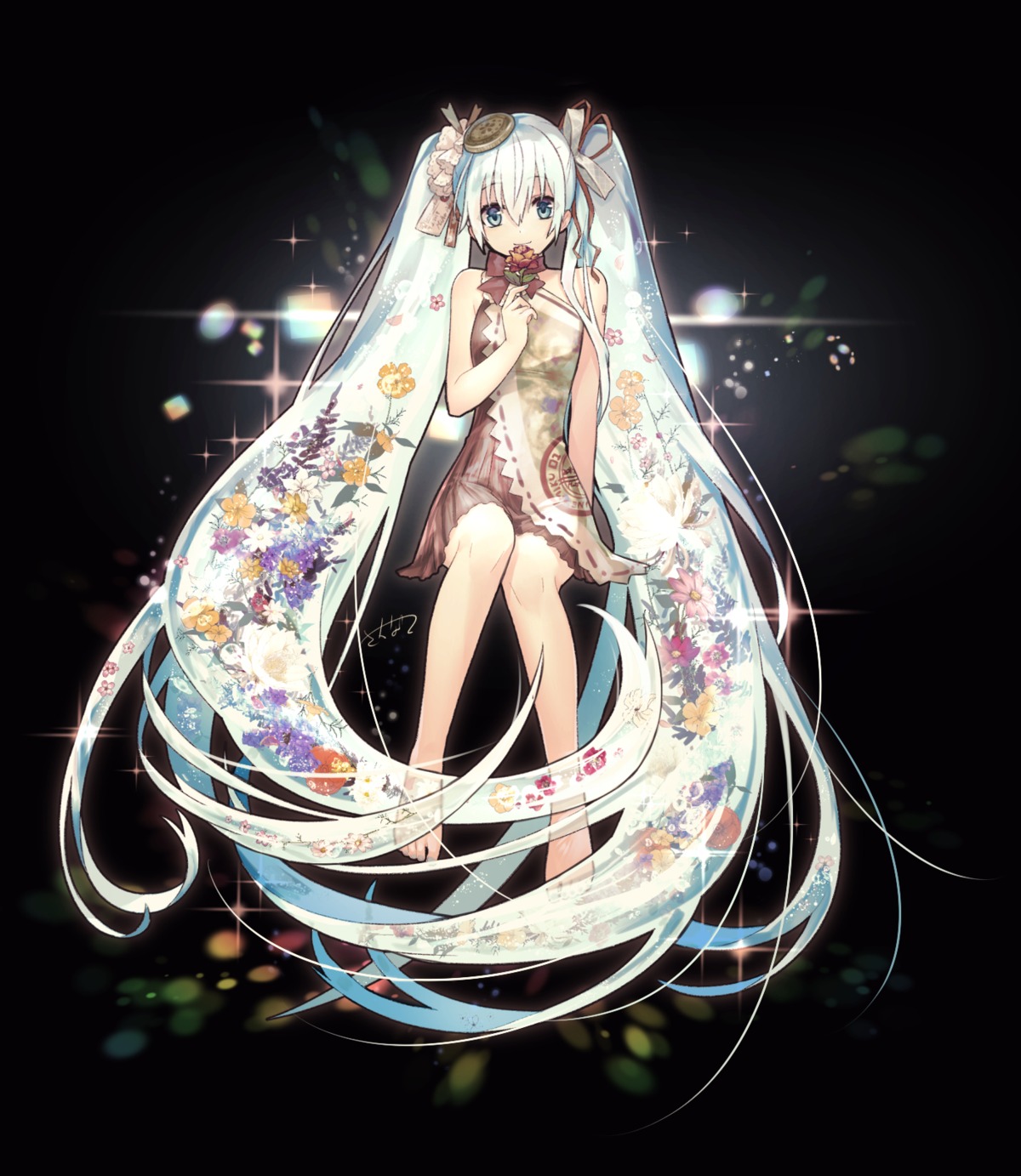 dress, hatsune_miku, sakanahen, tattoo, vocaloid