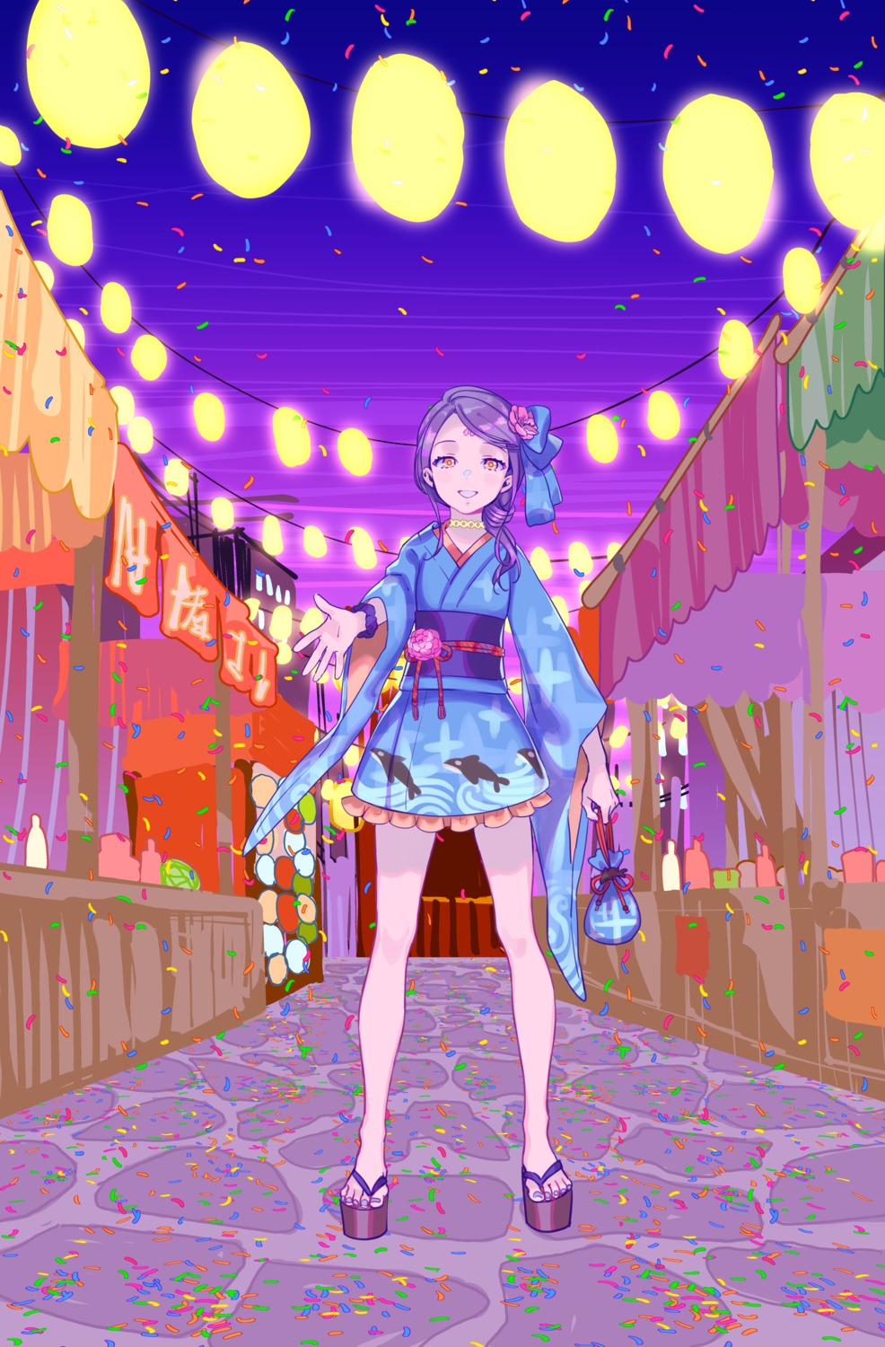 bomhat, heels, yukata