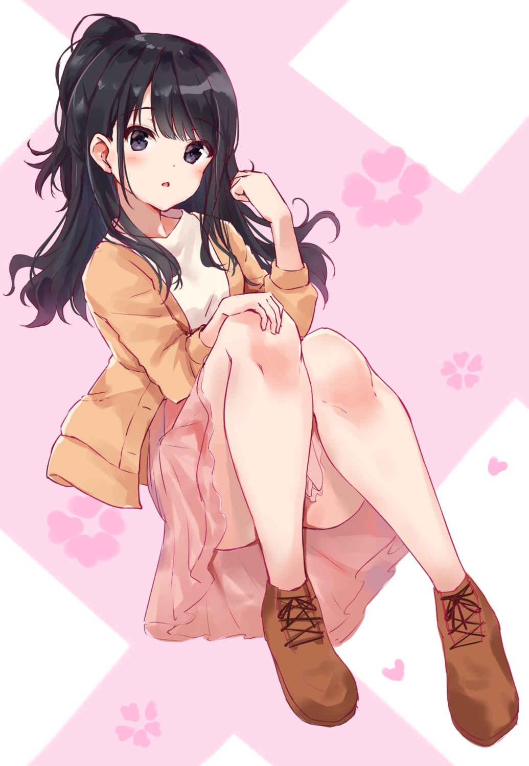 kazano_hiori, minikon, skirt_lift, sweater, the_idolm@ster, the_idolm@ster_shiny_colors