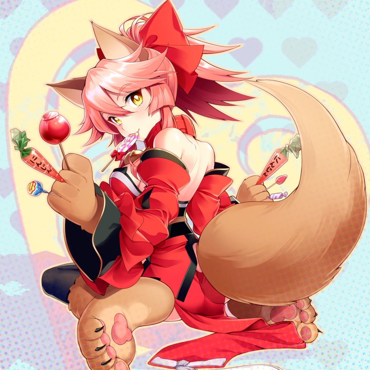 animal_ears, fate/grand_order, hakka_(88hk88), japanese_clothes, kitsune, tail, tamamo_cat