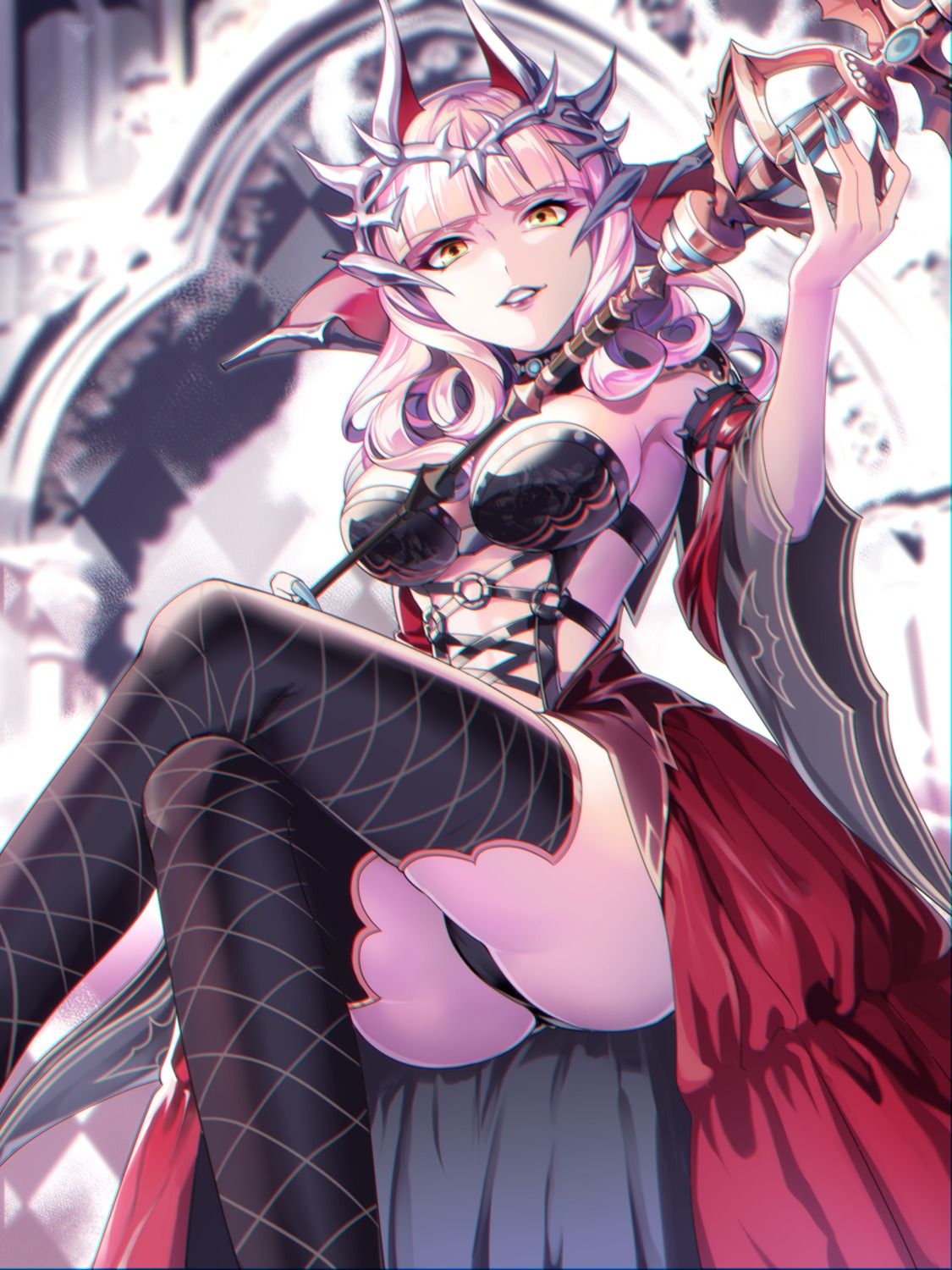 bikini_armor, carmilla_(fate/grand_order), cleavage, fate/grand_order, hakka_(88hk88), thighhighs, thong, weapon