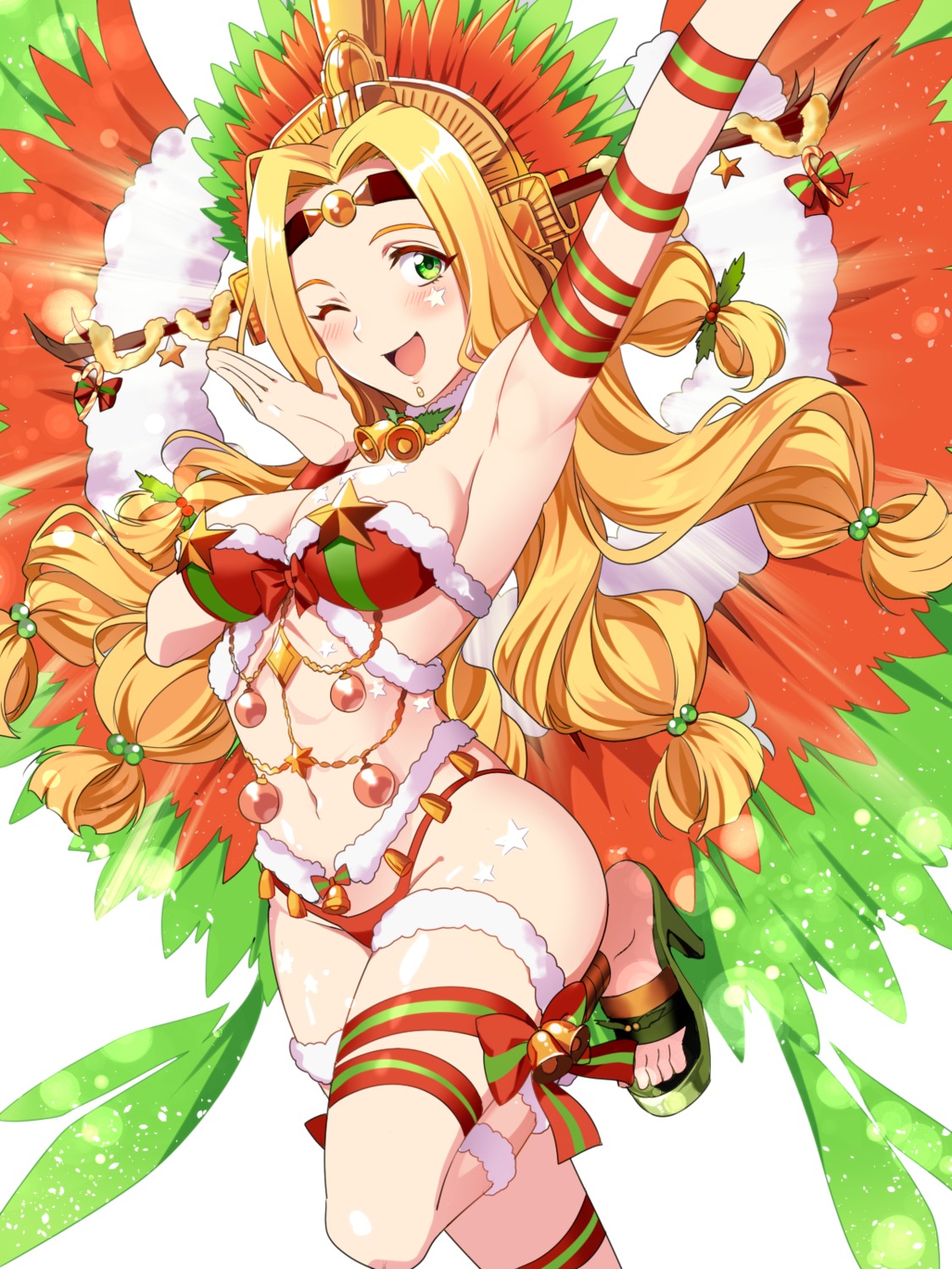 bikini, cleavage, fate/grand_order, garter, hakka_(88hk88), heels, quetzalcoatl_(fate), swimsuits