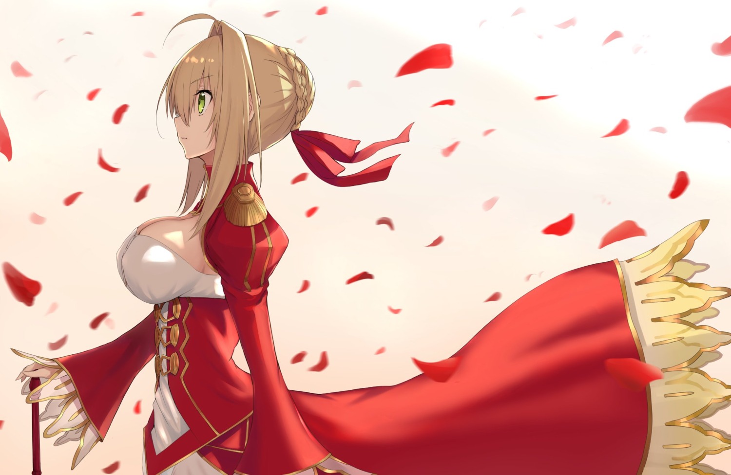 akatsuki_ikki, cleavage, dress, fate/extra, fate/stay_night, nero_claudius_(fate)