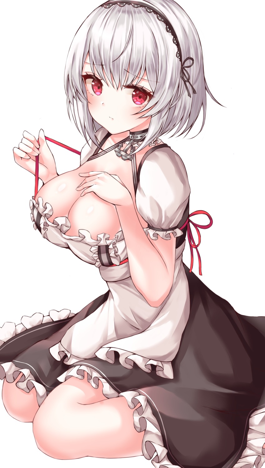 artist_revision, azur_lane, breast_hold, cleavage, lotpi, maid, sirius_(azur_lane)