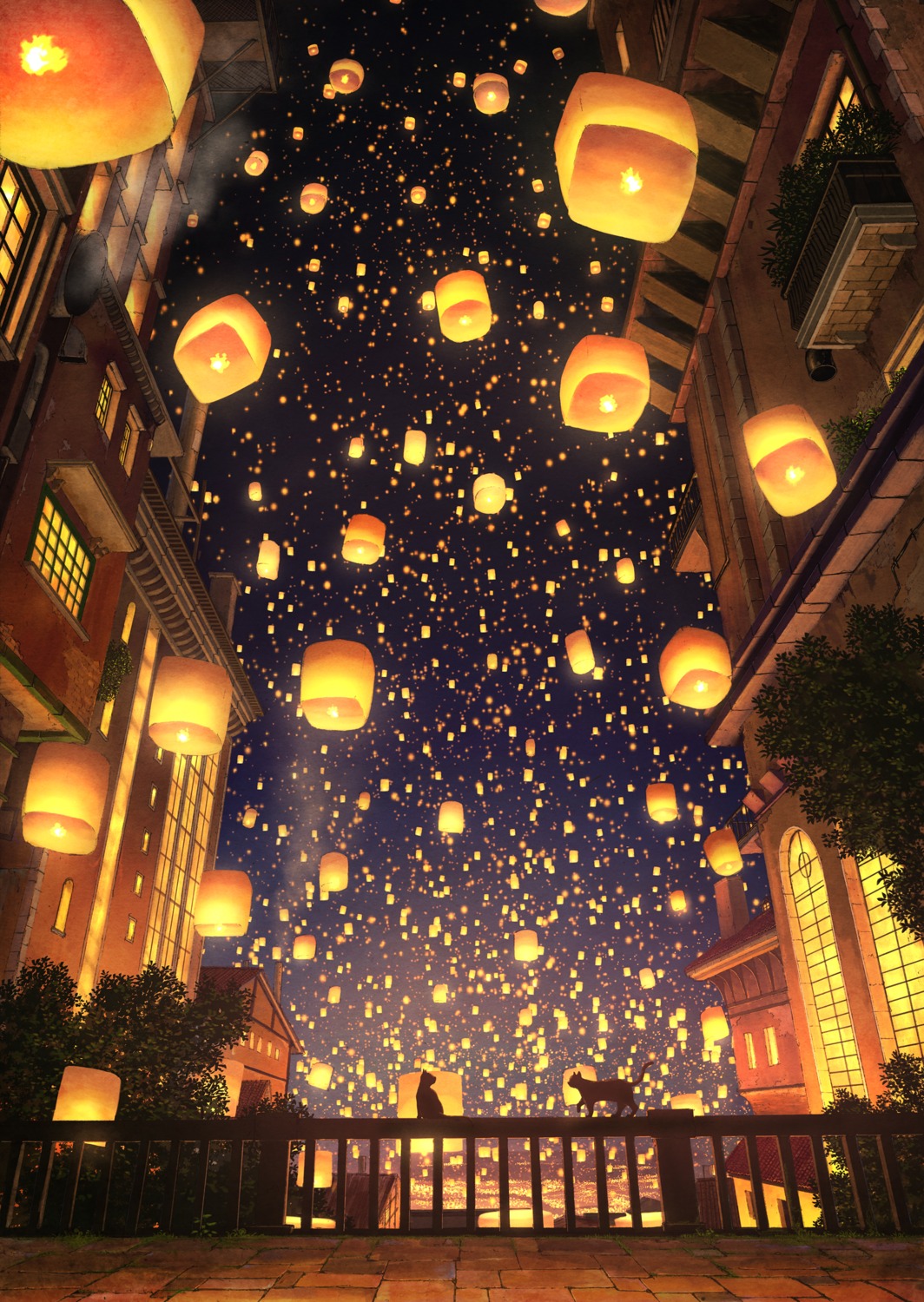 landscape, neko, pei_(sumurai)