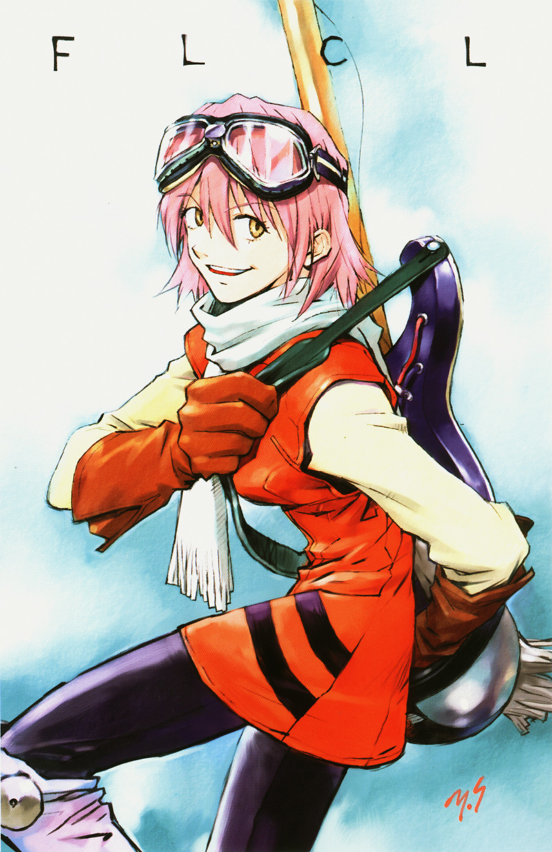 flcl, guitar, haruhara_haruko, sadamoto_yoshiyuki