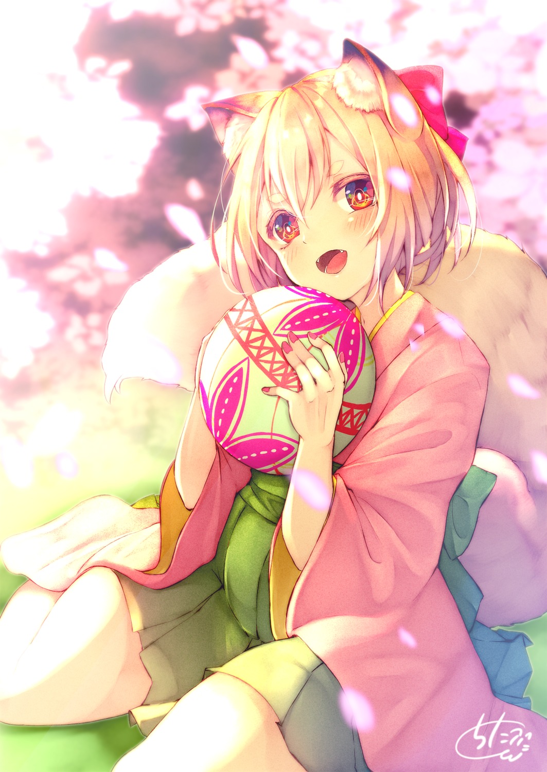 anim, animal_ears, chita_(ketchup), japanese_clothes, tail