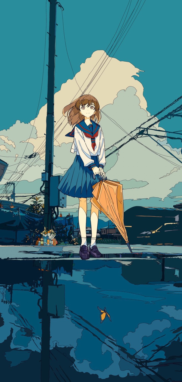 cogecha, seifuku, umbrella