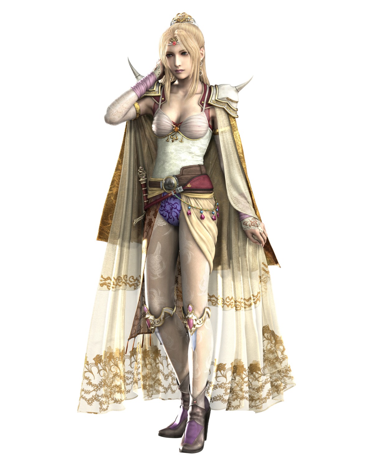 cg, cleavage, final_fantasy, final_fantasy_iv, heels, rosa_farrell, square_enix