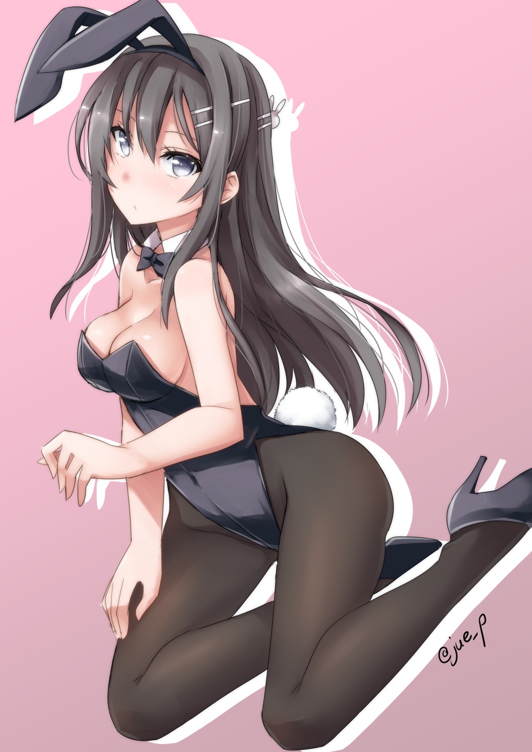 animal_ears, bunny_ears, bunny_girl, heels, pantyhose, sakurajima_mai, seishun_buta_yarou, tail, yuuki_eishi