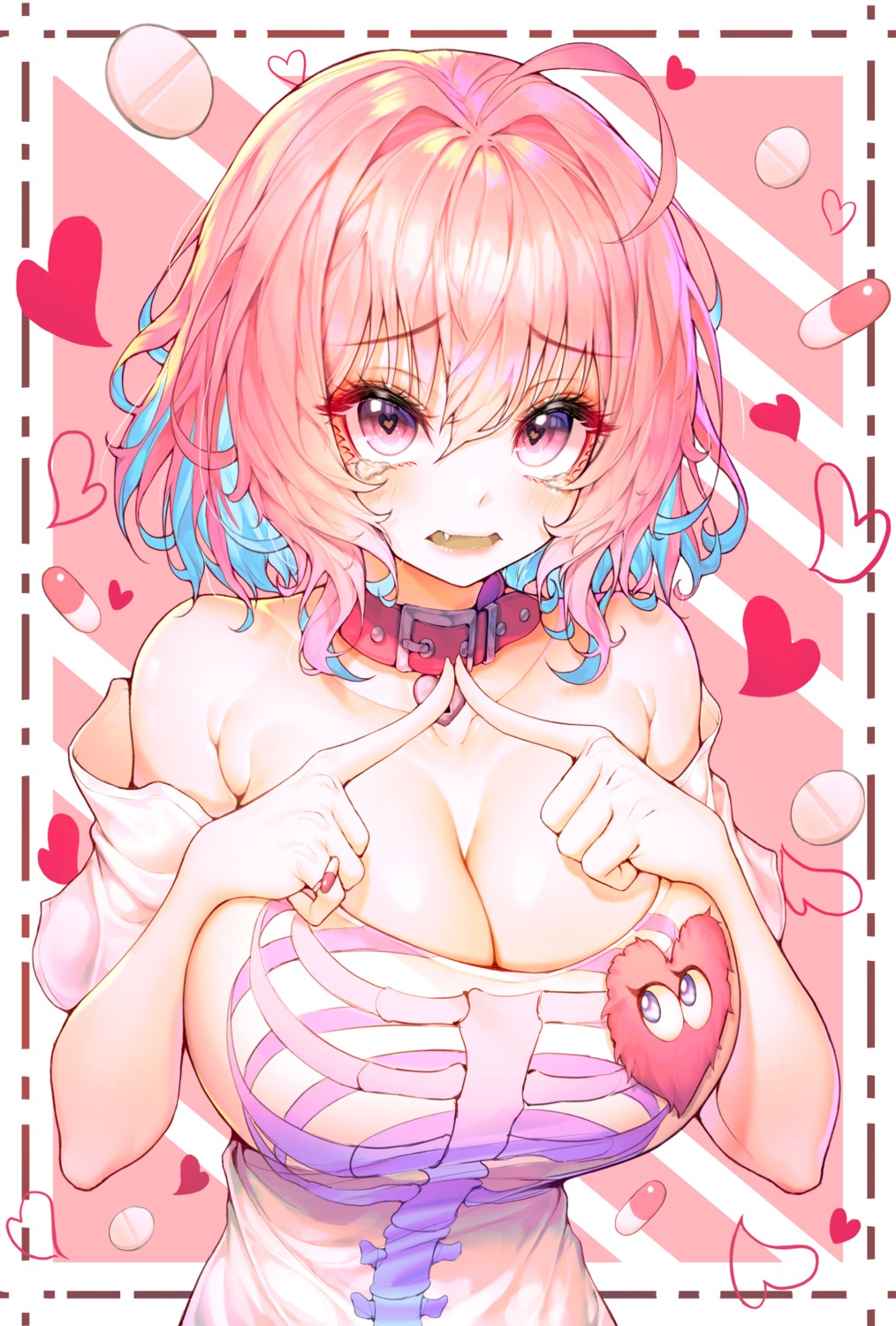 breast_hold, cleavage, soback, the_idolm@ster, the_idolm@ster_cinderella_girls, yumemi_riamu