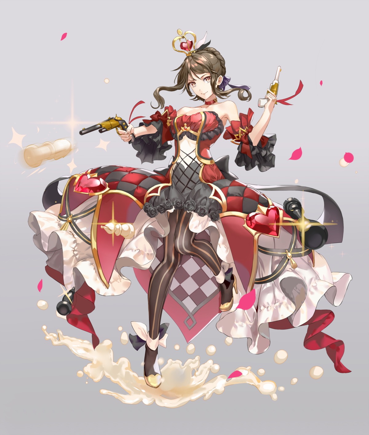 black_tea_(food_fantasy), food_fantasy, gun, heels, pantyhose, qm