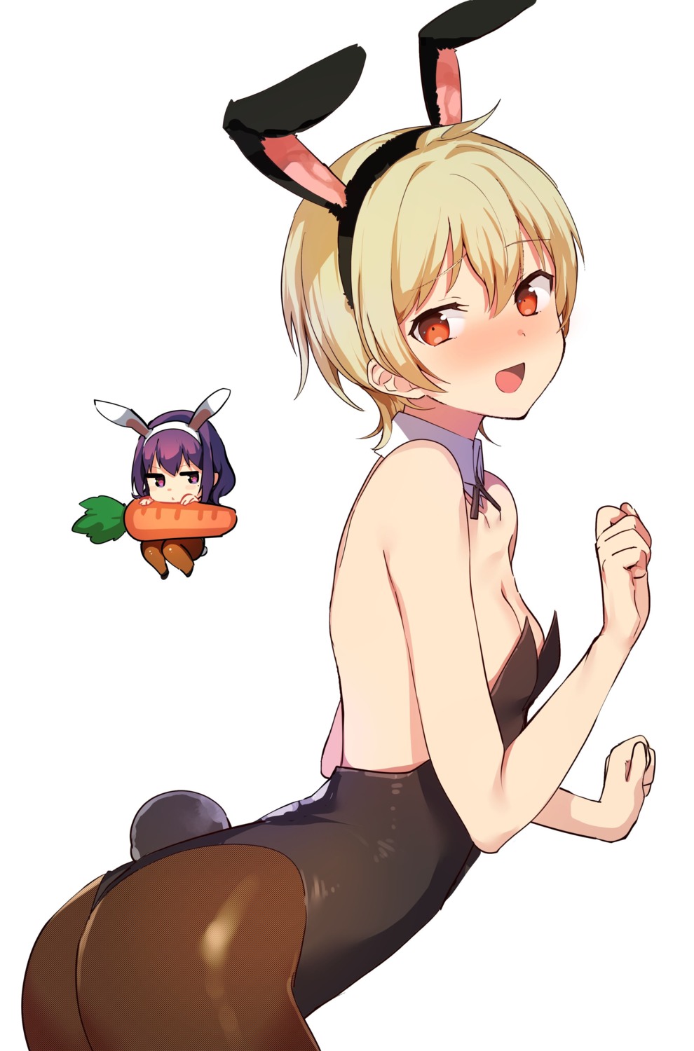 animal_ears, ass, bunny_ears, bunny_girl, chibi, cleavage, harumi_hana, ichihara_chiaki