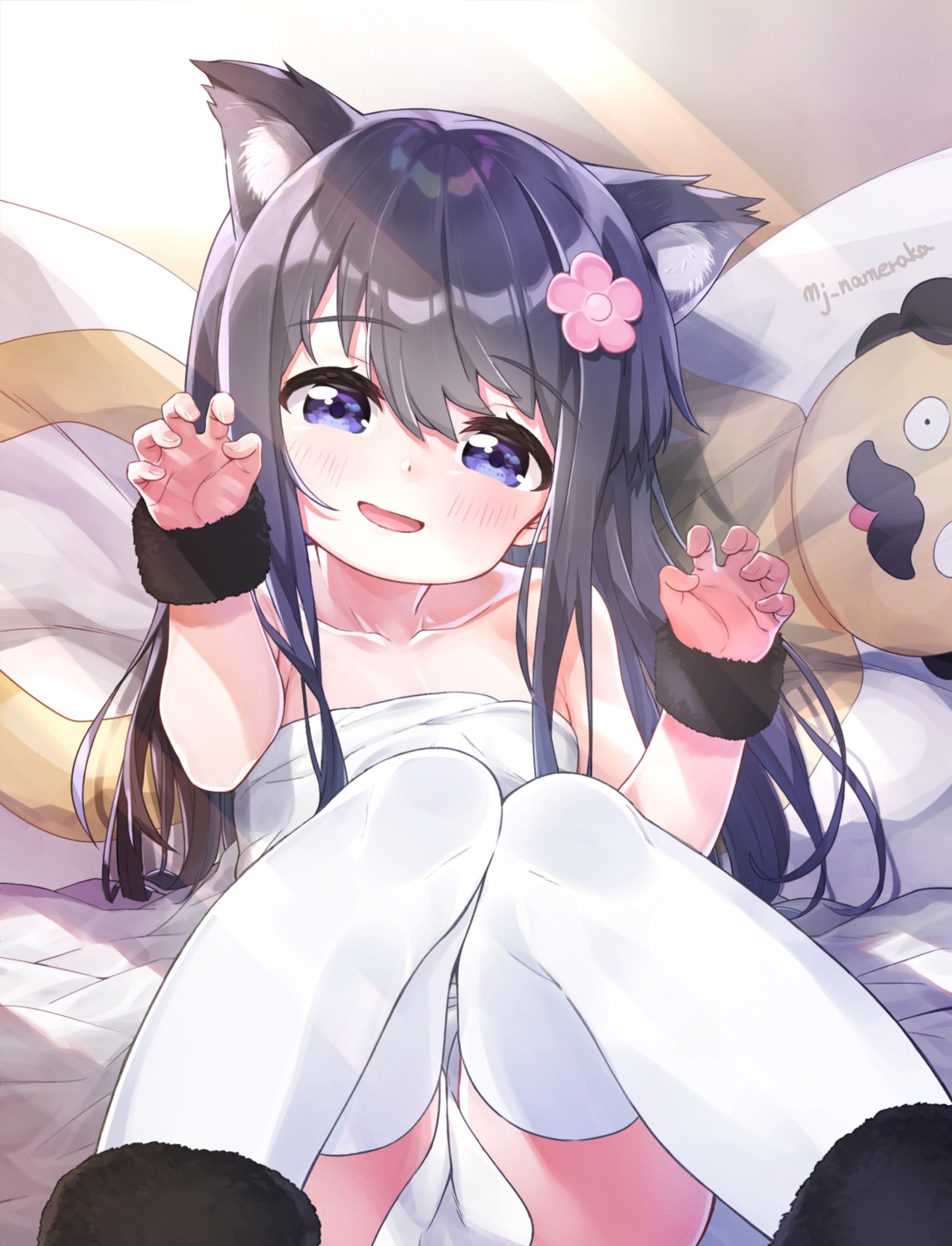 animal_ears, dress, mj_nameraka, nekomimi, shirosaki_hana, thighhighs, watashi_ni_tenshi_ga_maiorita!
