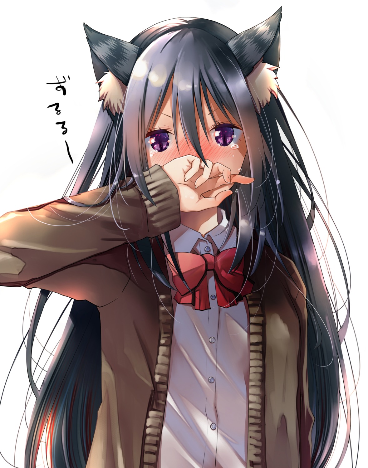 animal_ears, ponkotsu_works, seifuku, sweater