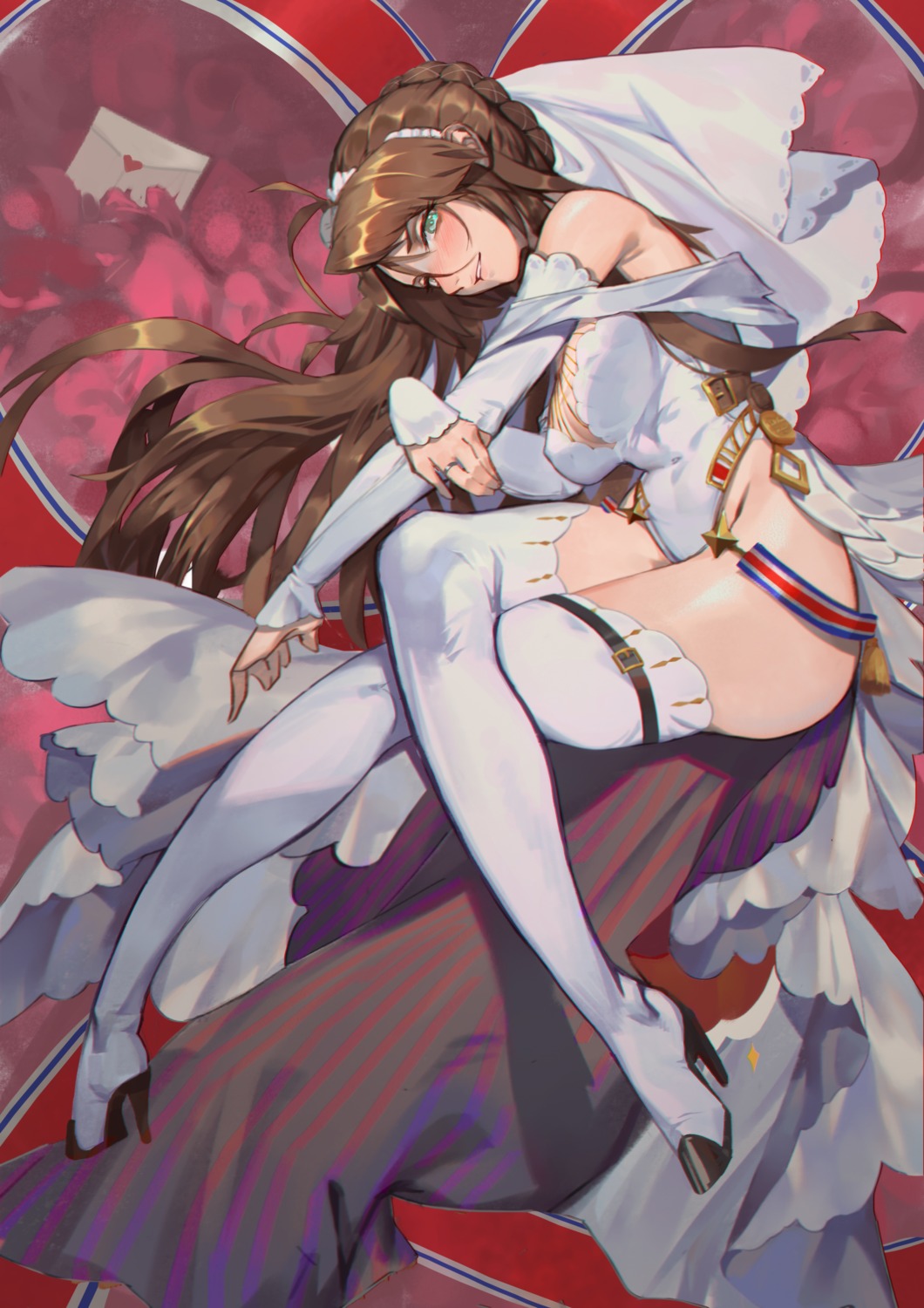 awsl, cleavage, girls_frontline, heels, lee-enfield_(girls_frontline), leotard, thighhighs