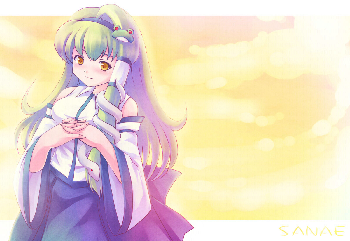 japanese_clothes, kochiya_sanae, miko, tdk, touhou
