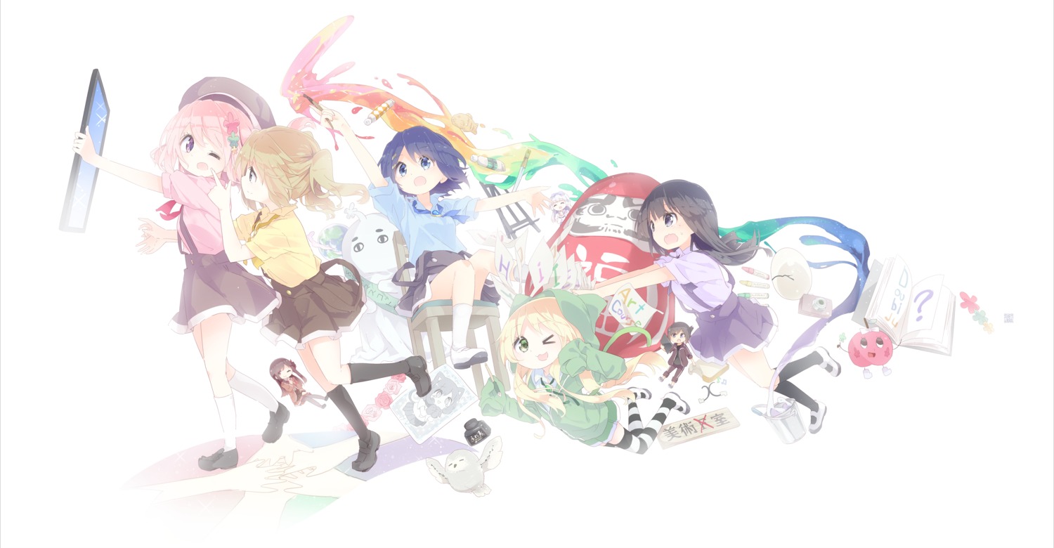 chibi, cloba_u, doushite_watashi_ga_bijutsuka_ni!?, heels, seifuku, thighhighs