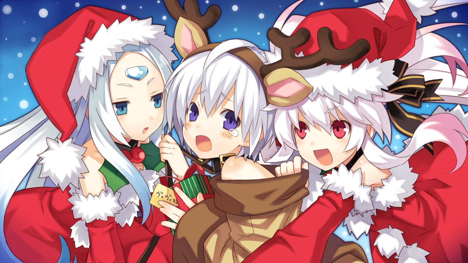 animal_ears, christmas, cross_edge, eruma, horns, iruma, may, tsunako, wallpaper