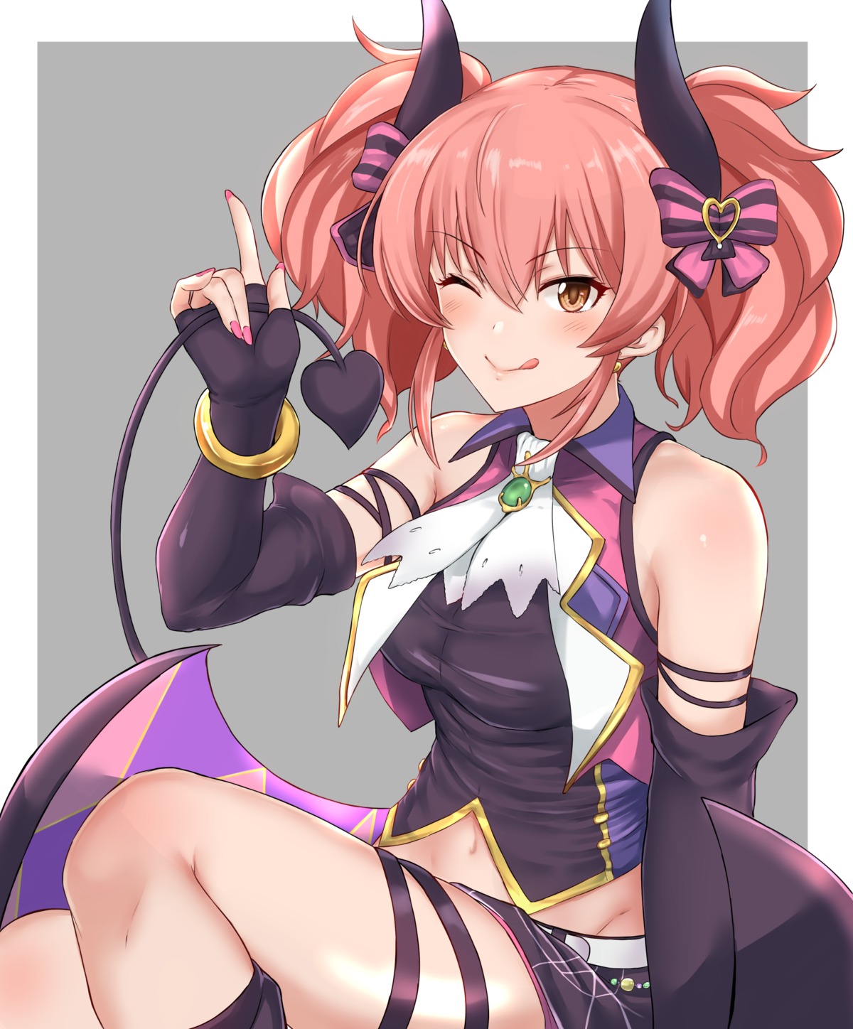 demio, garter, horns, jougasaki_mika, tail, the_idolm@ster, the_idolm@ster_cinderella_girls