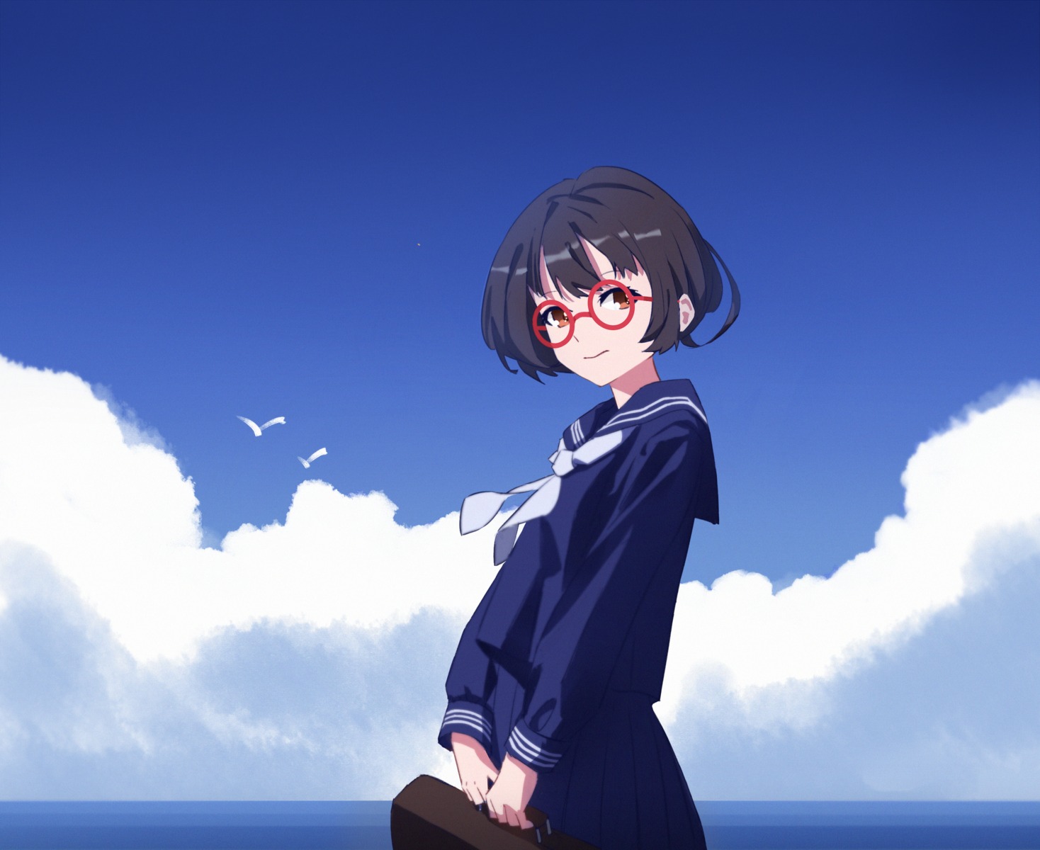 laluna, megane, seifuku