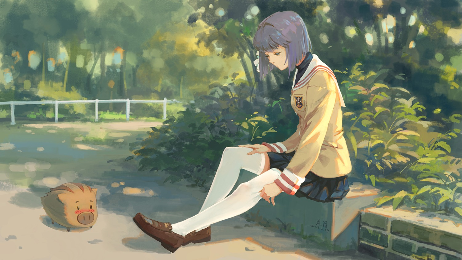 clannad, fujibayashi_ryou, seifuku, thighhighs, xiaobanbei_milk