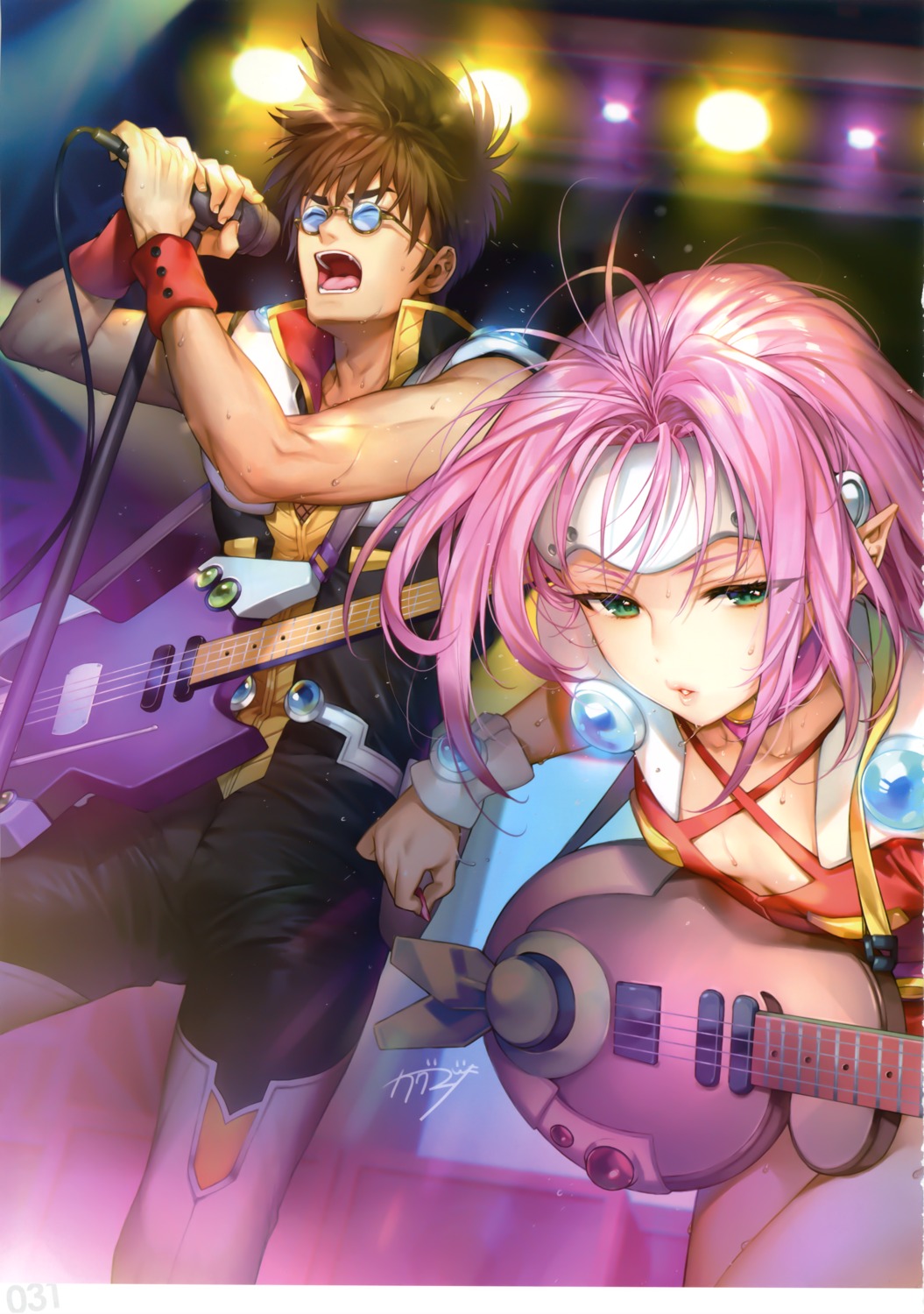 guitar, kaguyuzu, macross, macross_7, mylene_flare_jenius, nekki_basara