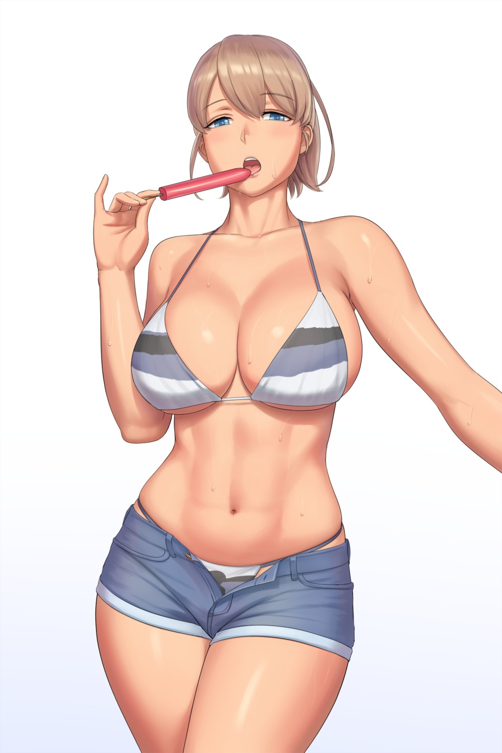 bikini, cleavage, intrepid_(kancolle), kantai_collection, lvl_(sentrythe2310), swimsuits, wet