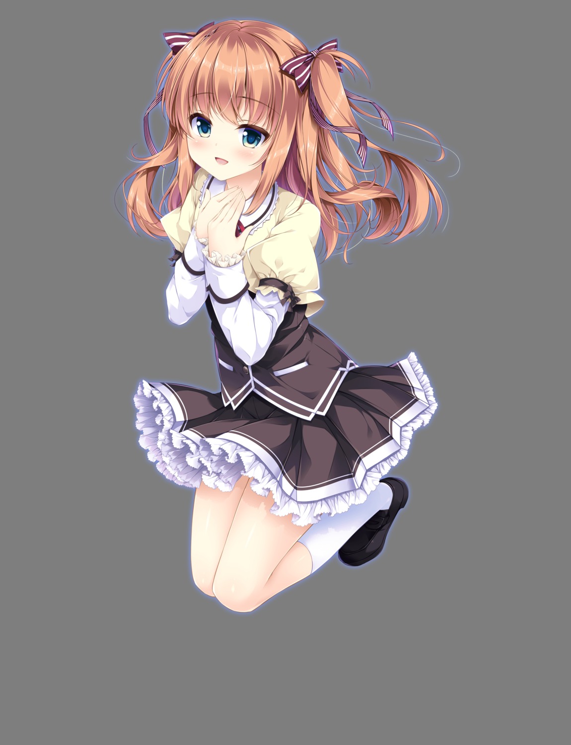ensemble_(company), heels, mizuki_yuuma, otome_ga_musubu_tsukiyo_no_kirameki, otome_ga_musubu_tsukiyo_no_kirameki_fullmoon_days, sakura_kokoro, seifuku, skirt_lift
