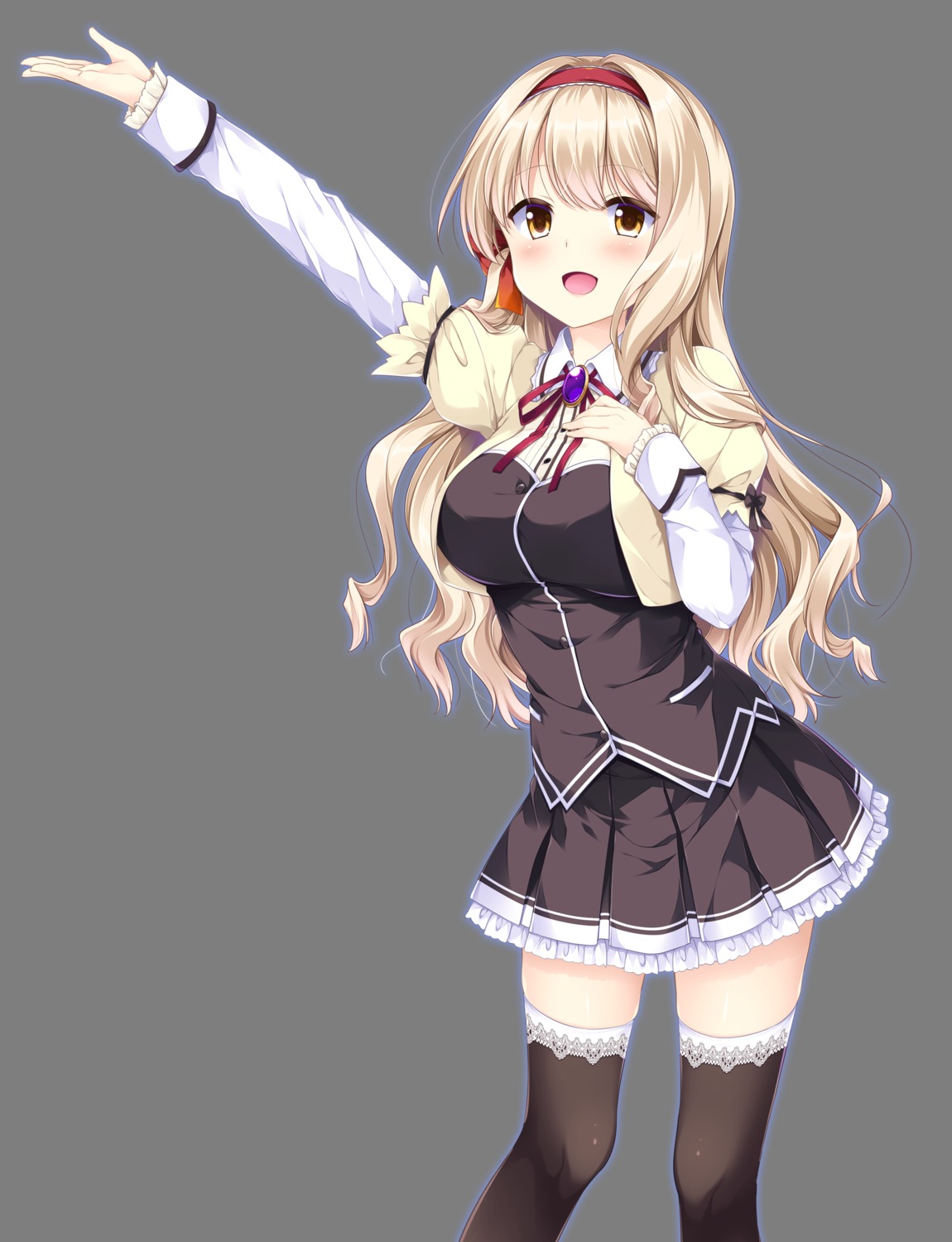 ensemble_(company), kurasawa_moko, otome_ga_musubu_tsukiyo_no_kirameki, otome_ga_musubu_tsukiyo_no_kirameki_fullmoon_days, seifuku, shinomori_suzuka, thighhighs, transparent_png