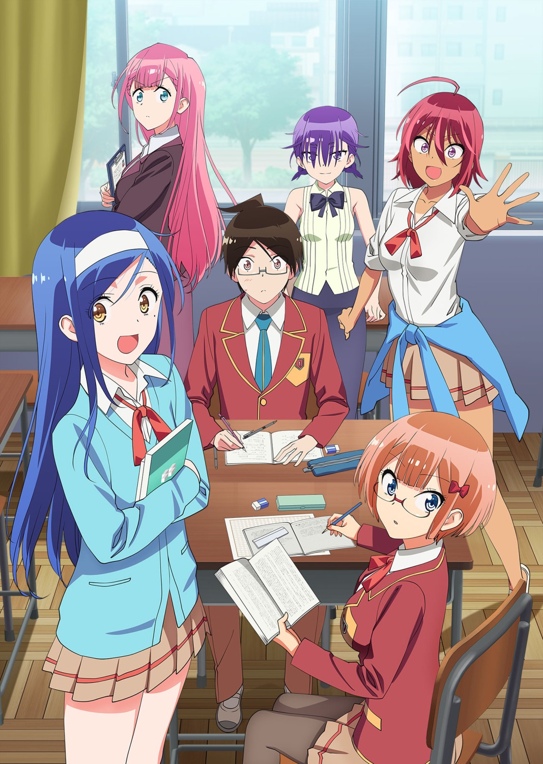 bokutachi_wa_benkyou_ga_dekinai, business_suit, furuhashi_fumino, kirisu_mafuyu, kominami_asumi, megane, ogata_rizu, pantyhose