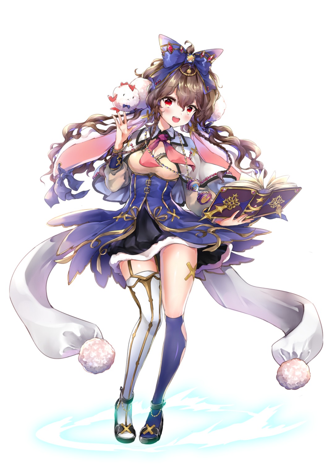 animal_ears, cleavage, dress, melings_(aot2846), stockings, thighhighs