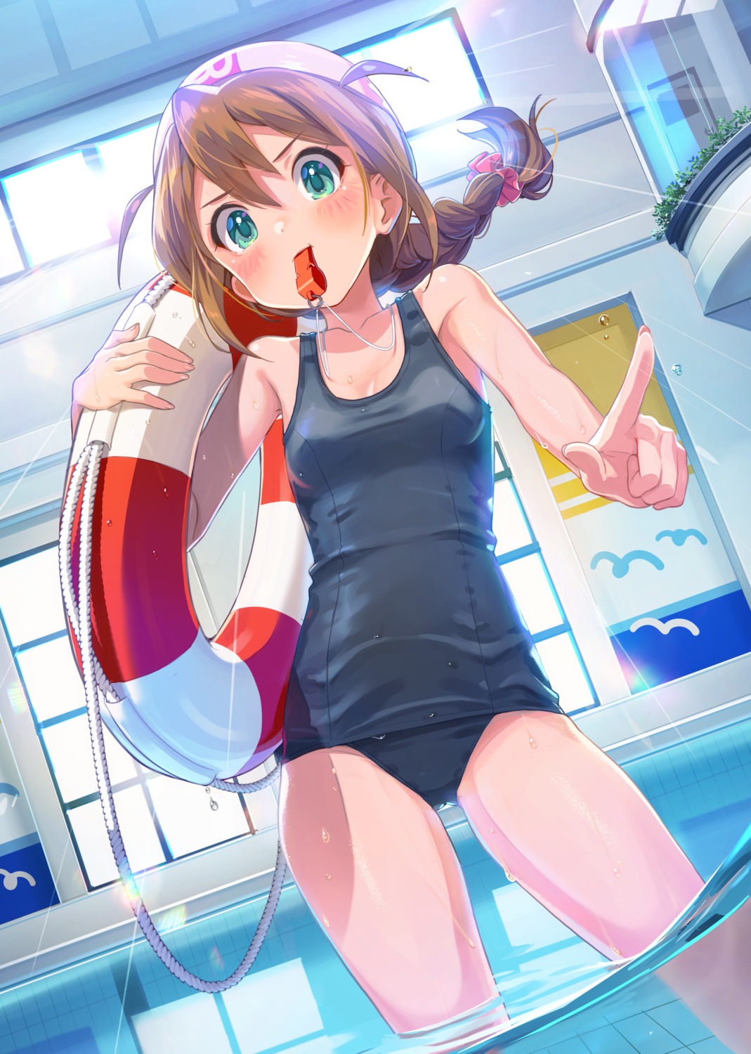 baba_konomi, cleavage, joey_koguma, school_swimsuit, swimsuits, the_idolm@ster, the_idolm@ster_million_live!, wet