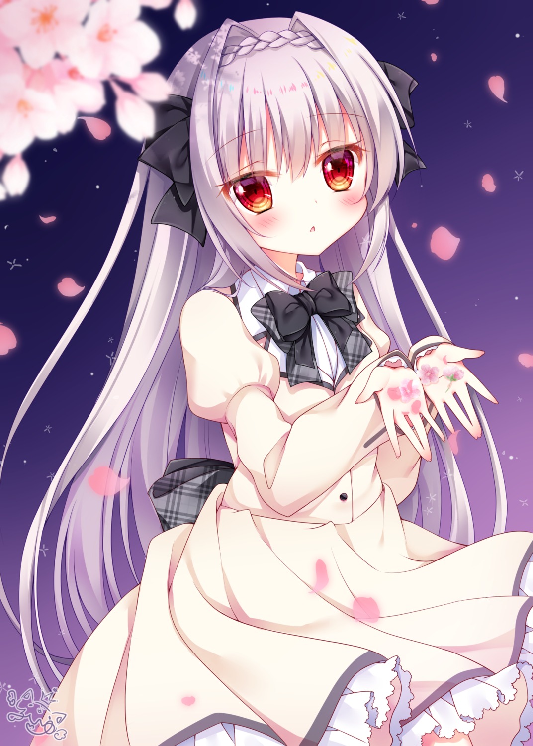 fuxiyu, sakurakouji_luna, seifuku, skirt_lift, tsuki_ni_yorisou_otome_no_sahou