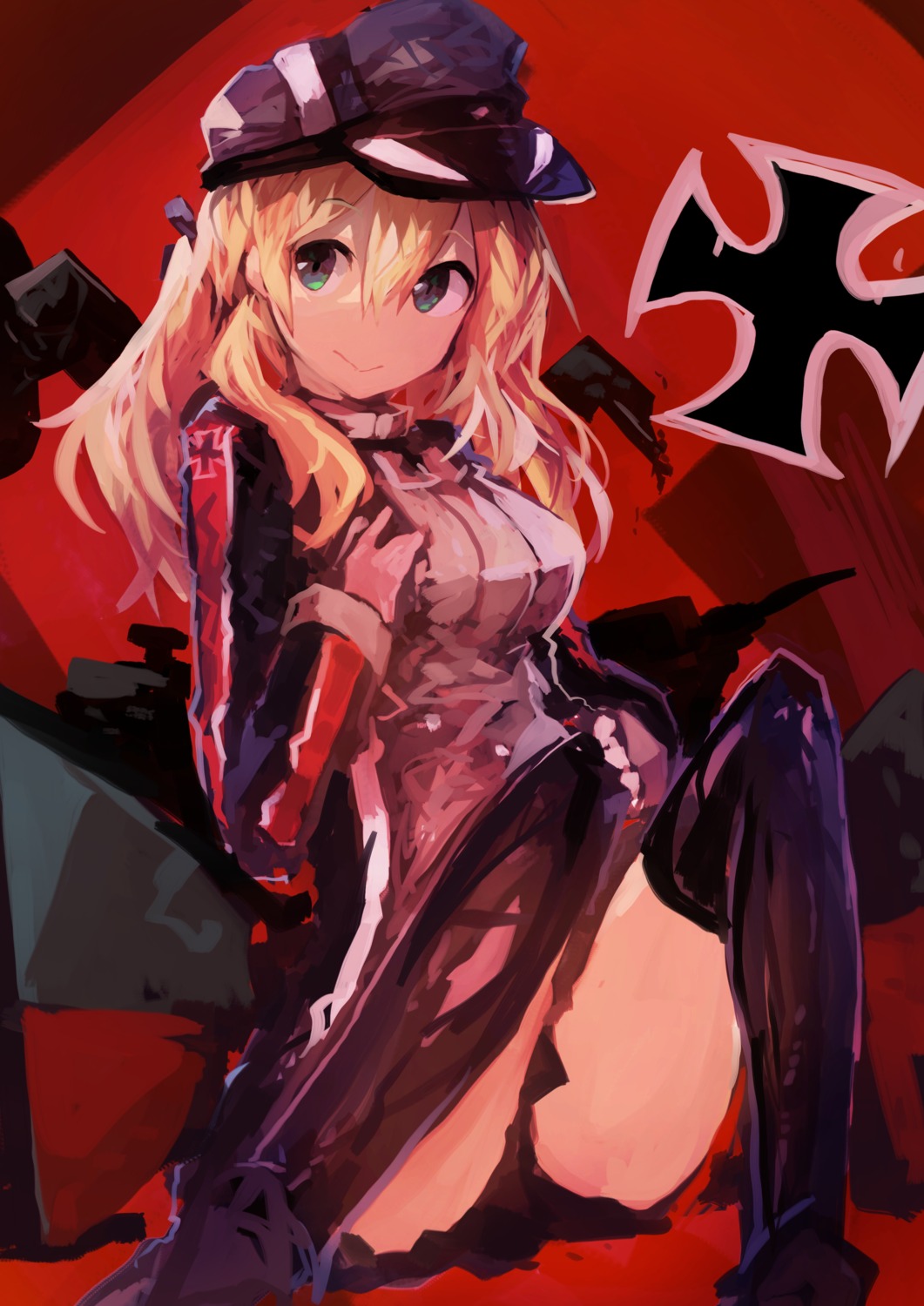 kaamin_(mariarose753), kantai_collection, prinz_eugen_(kancolle), thighhighs, uniform