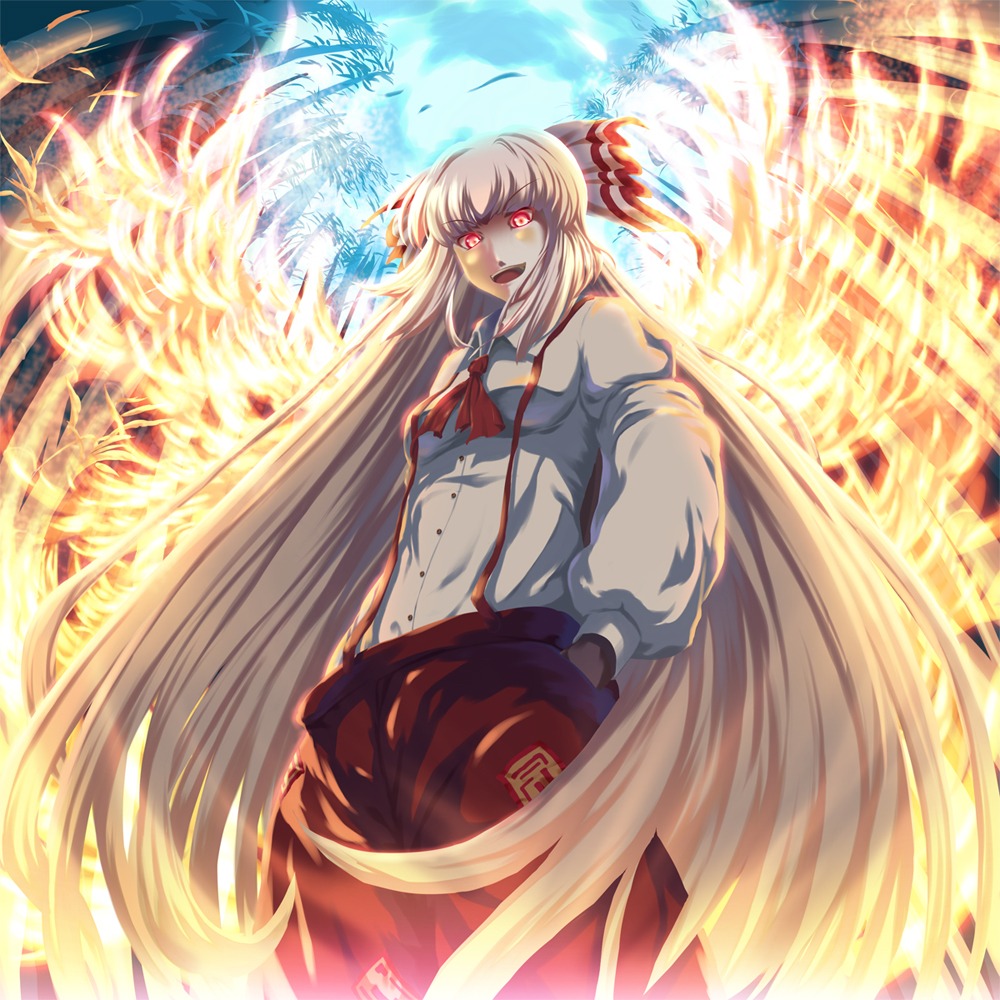 fujiwara_no_mokou, mafu, touhou, wings