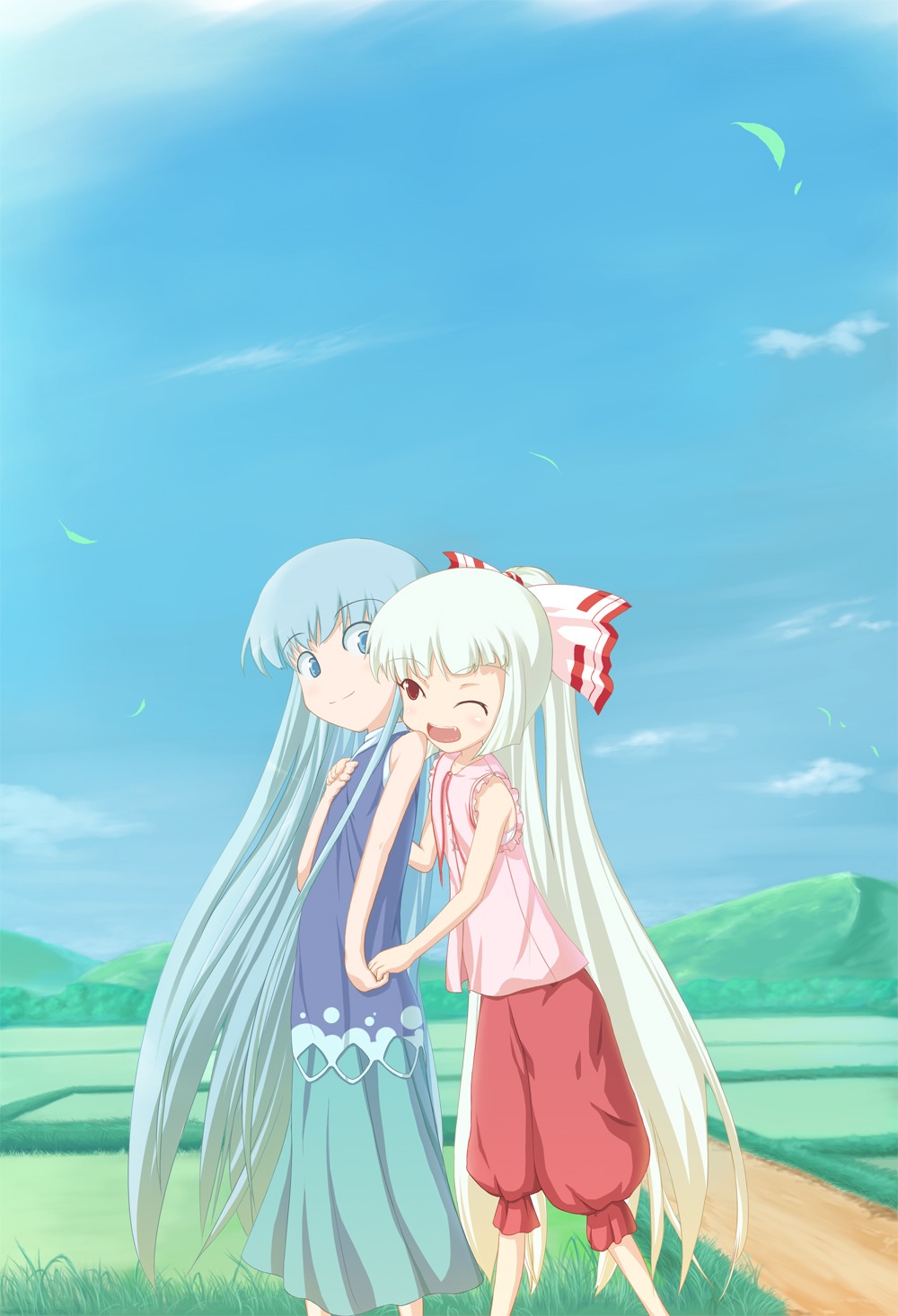 fujiwara_no_mokou, kamishirasawa_keine, mafu, touhou