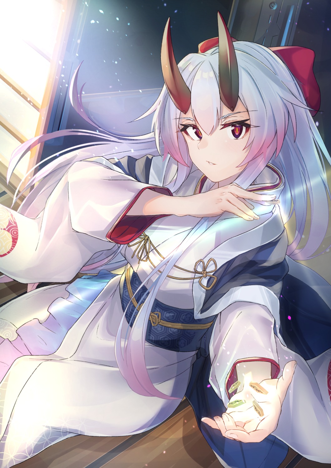 fate/grand_order, horns, japanese_clothes, tapioka_(oekakitapioka), tomoe_gozen_(fate)