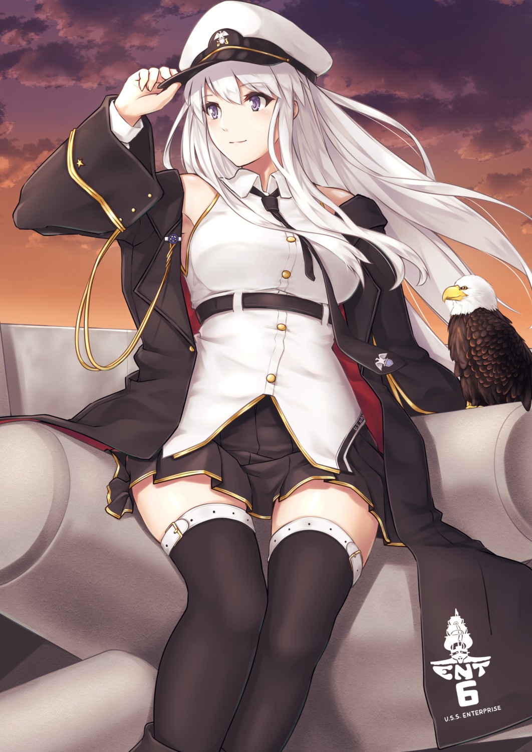 azur_lane, enchuu, enterprise_(azur_lane), thighhighs, uniform
