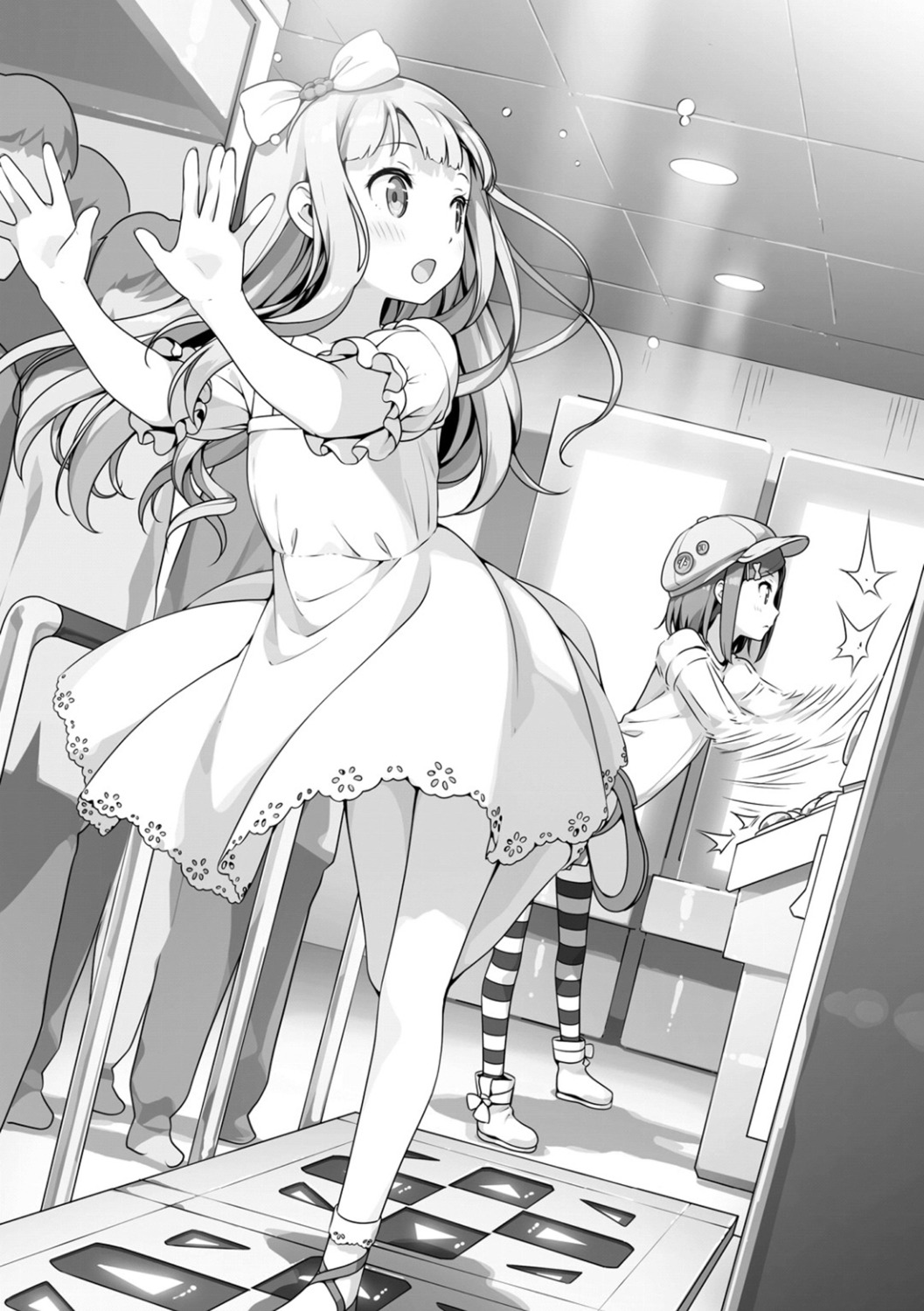 azuki_azusa, dress, hentai_ouji_to_warawanai_neko, kantoku, monochrome, thighhighs, tsutsukakushi_tsukiko