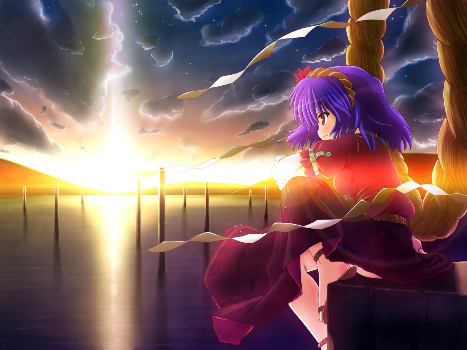 etogami_kazuya, touhou, wallpaper, yasaka_kanako