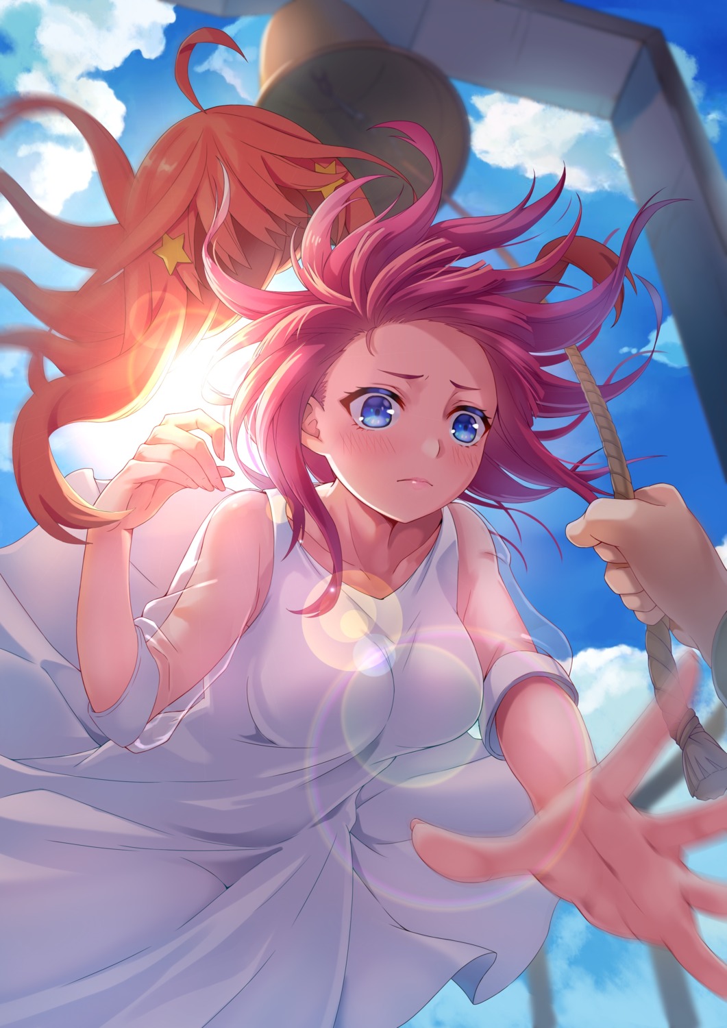 5-toubun_no_hanayome, da-cart, dress, nakano_nino, skirt_lift
