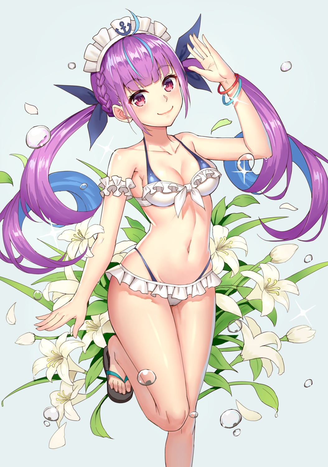 bikini, cleavage, hololive, hongye_feixue, minato_aqua, swimsuits