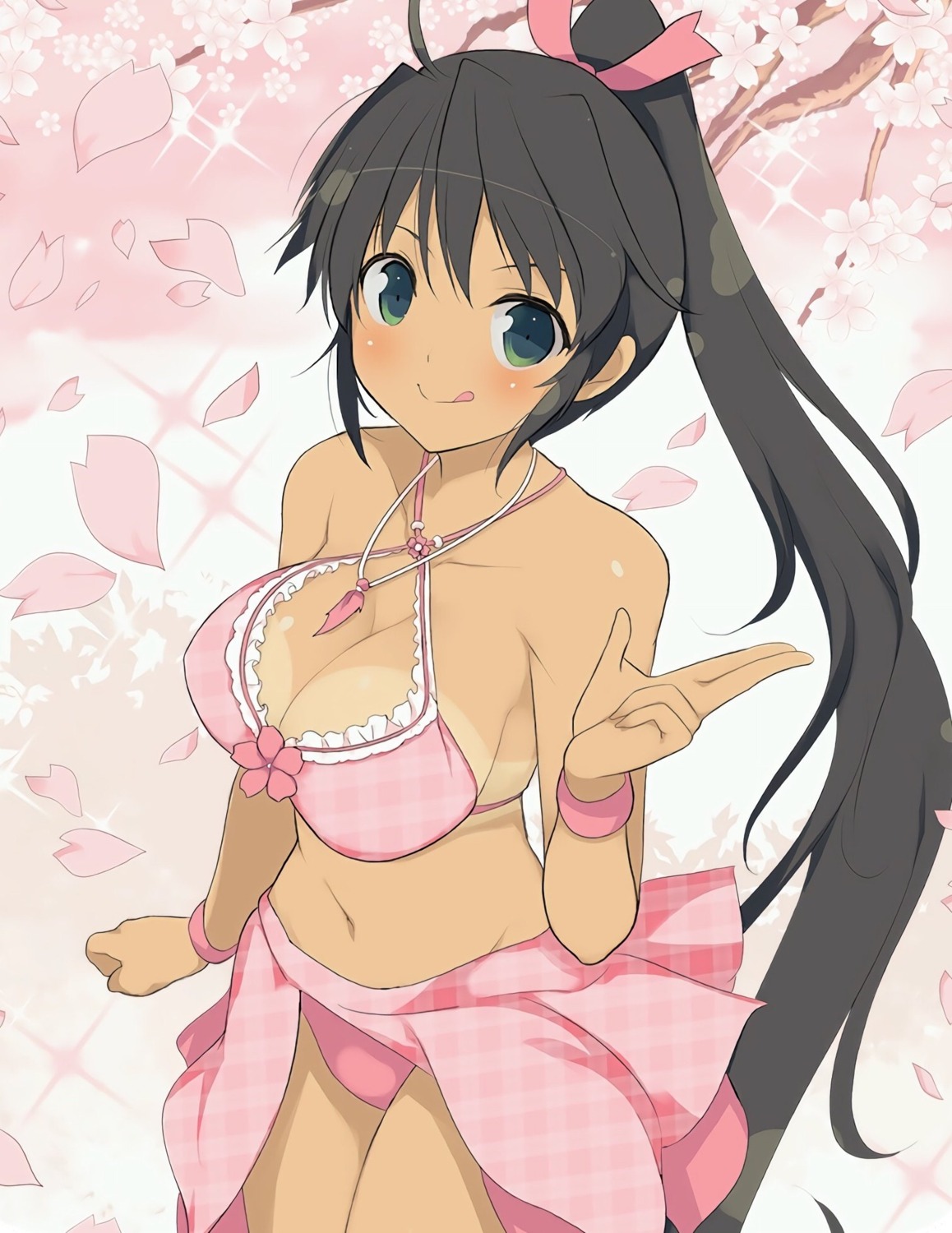 bikini, cleavage, homura_(senran_kagura), senran_kagura, swimsuits, tan_lines, yaegashi_nan